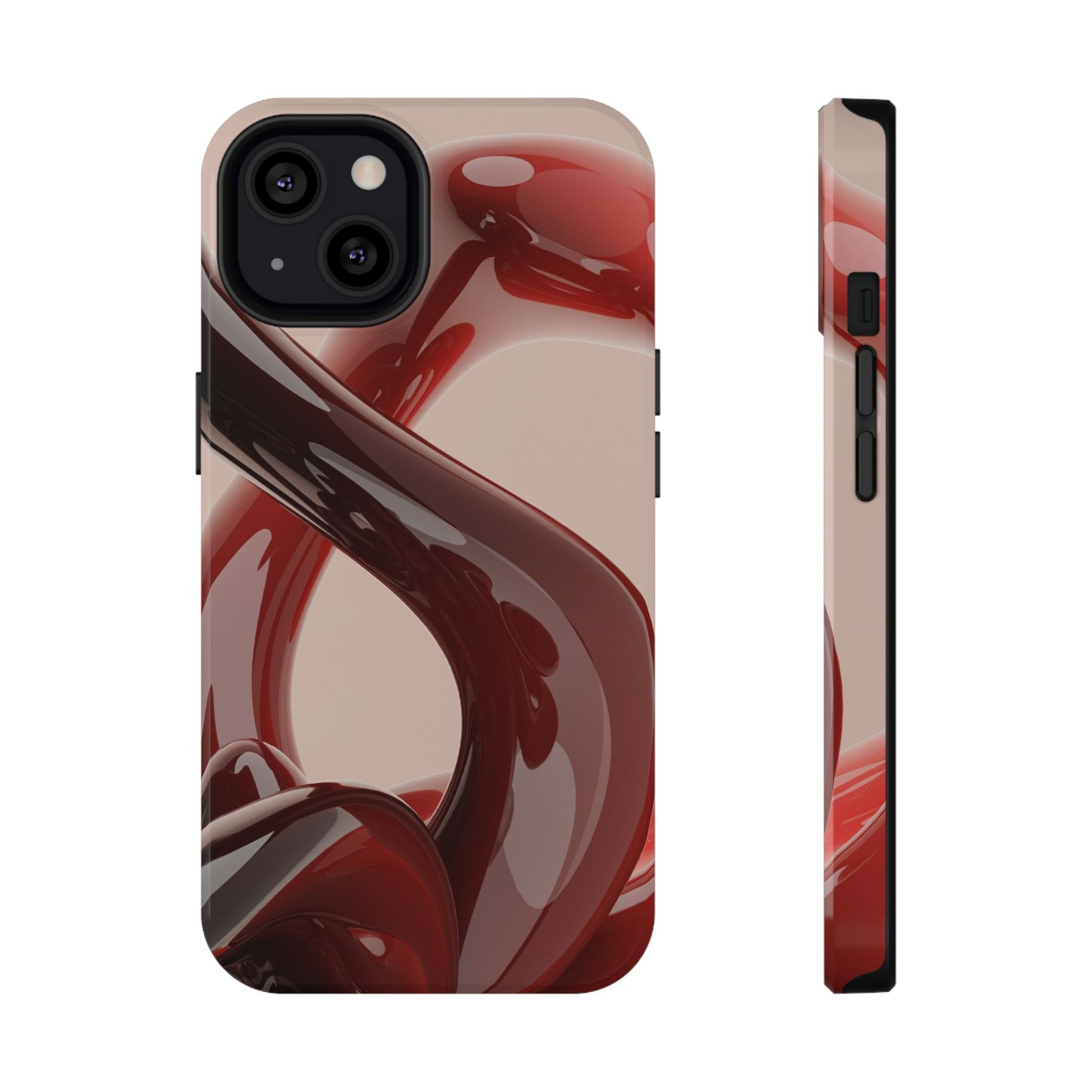 Sleek Red Minimalist Impact-Resistant iPhone Case - CaseBud