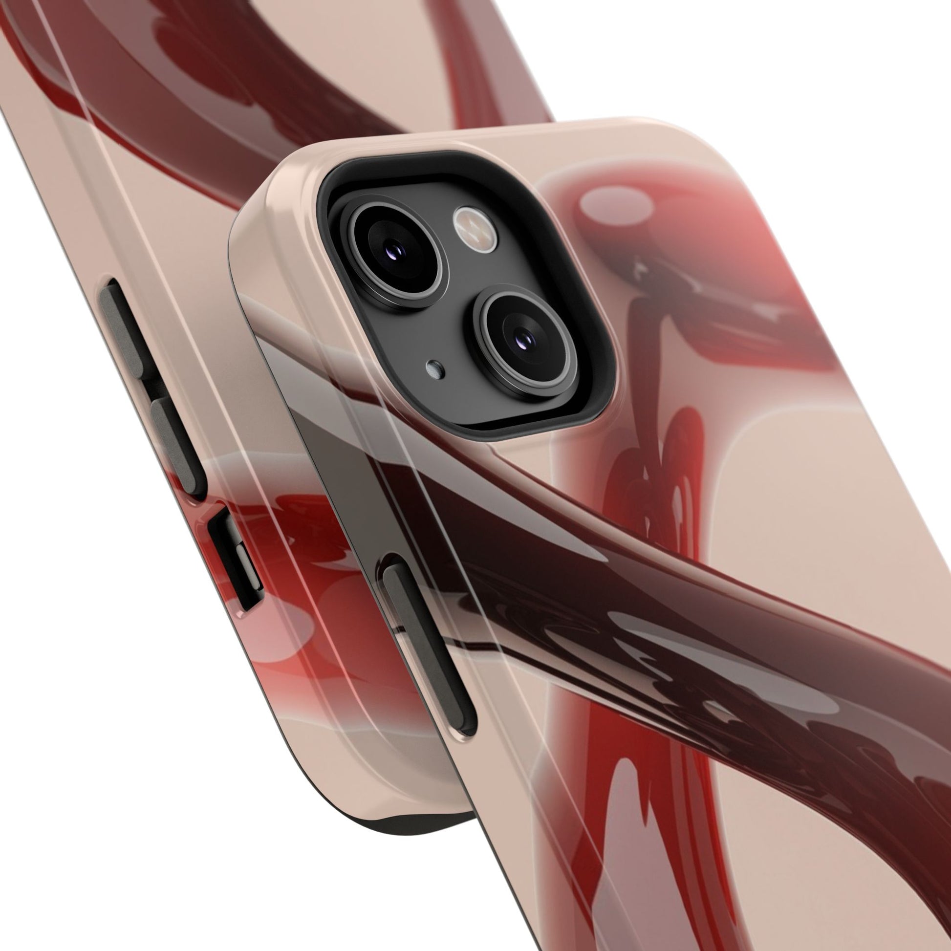 Sleek Red Minimalist Impact-Resistant iPhone Case - CaseBud