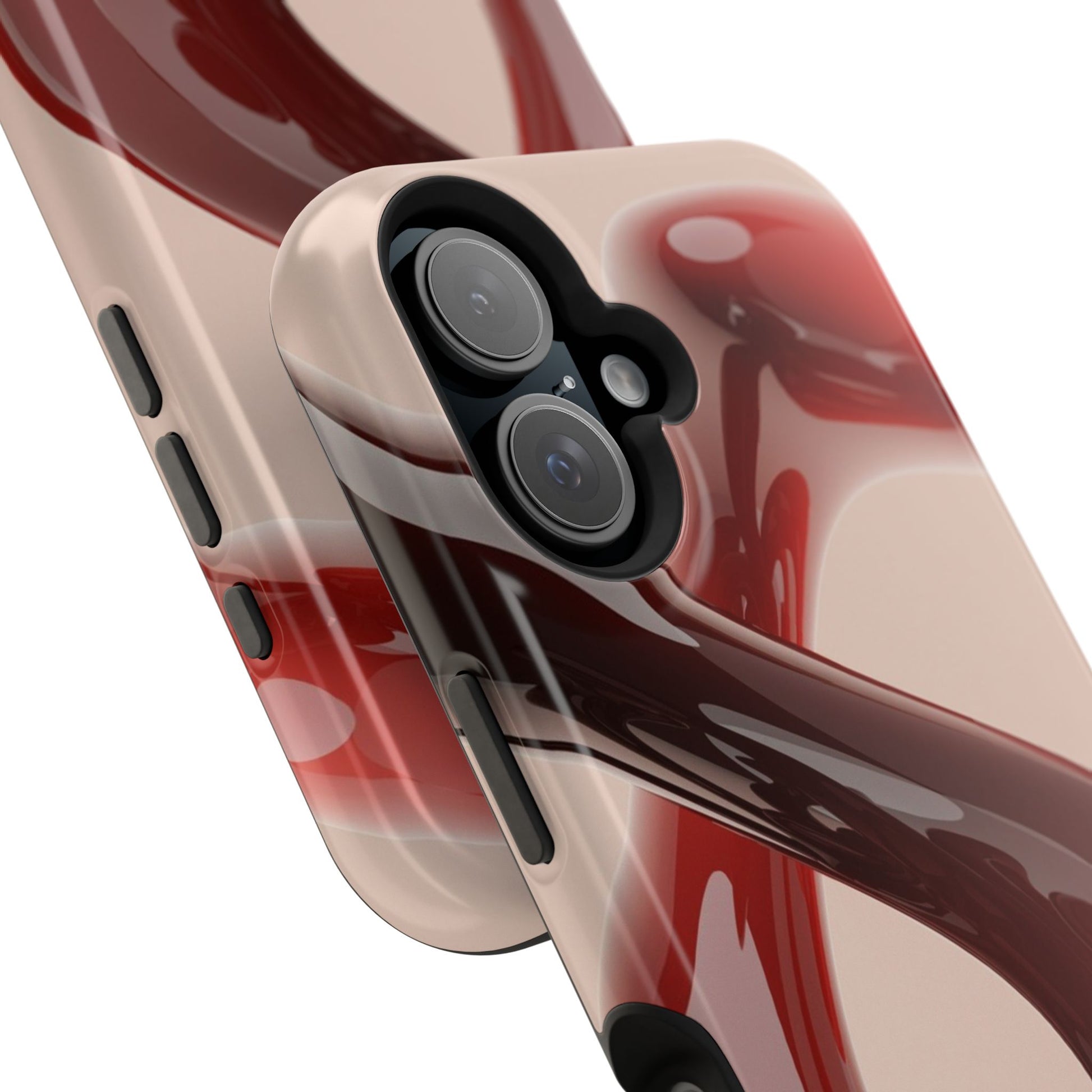 Sleek Red Minimalist Impact-Resistant iPhone Case - CaseBud