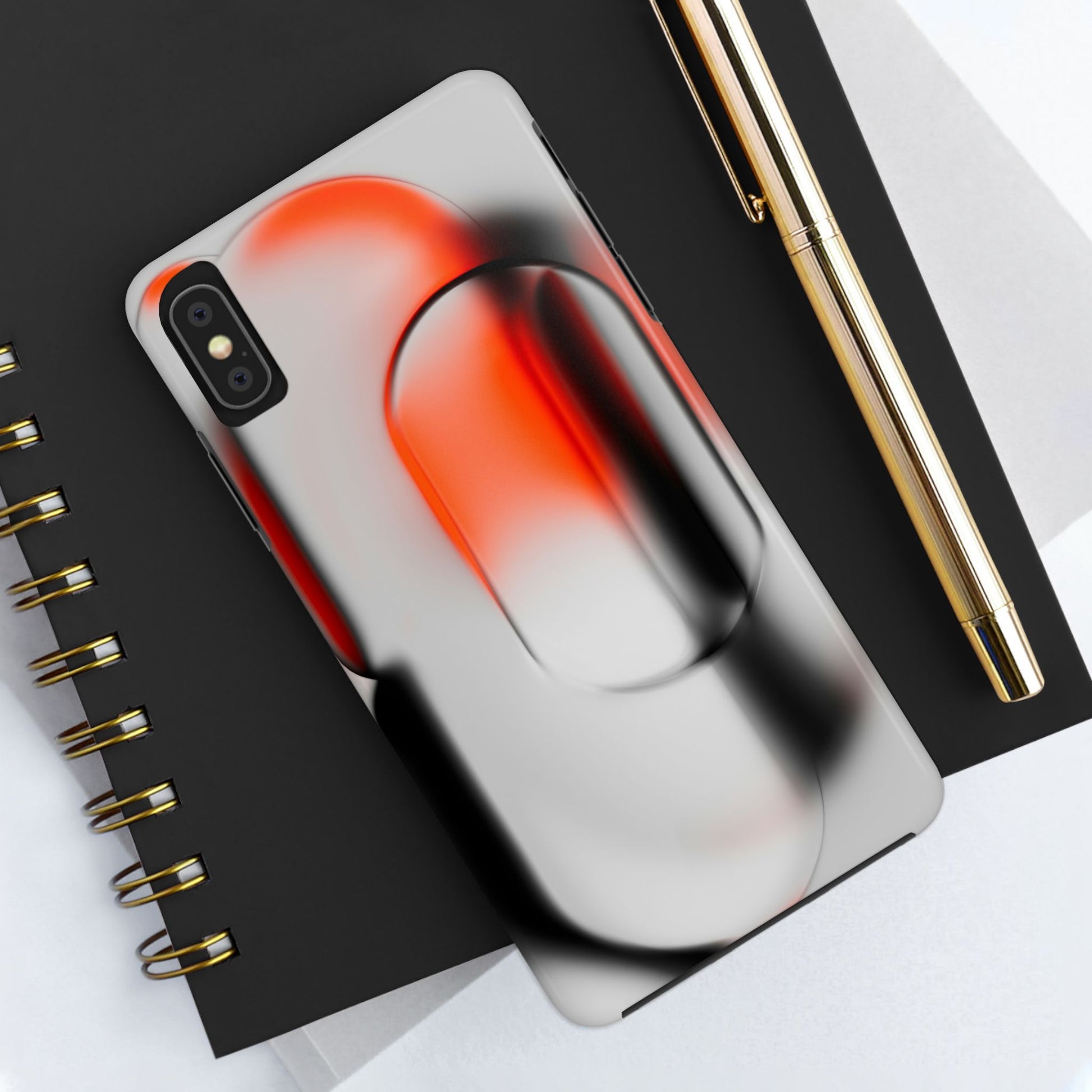 Sleek Abstract Red & Black Tough iPhone Case - CaseBud