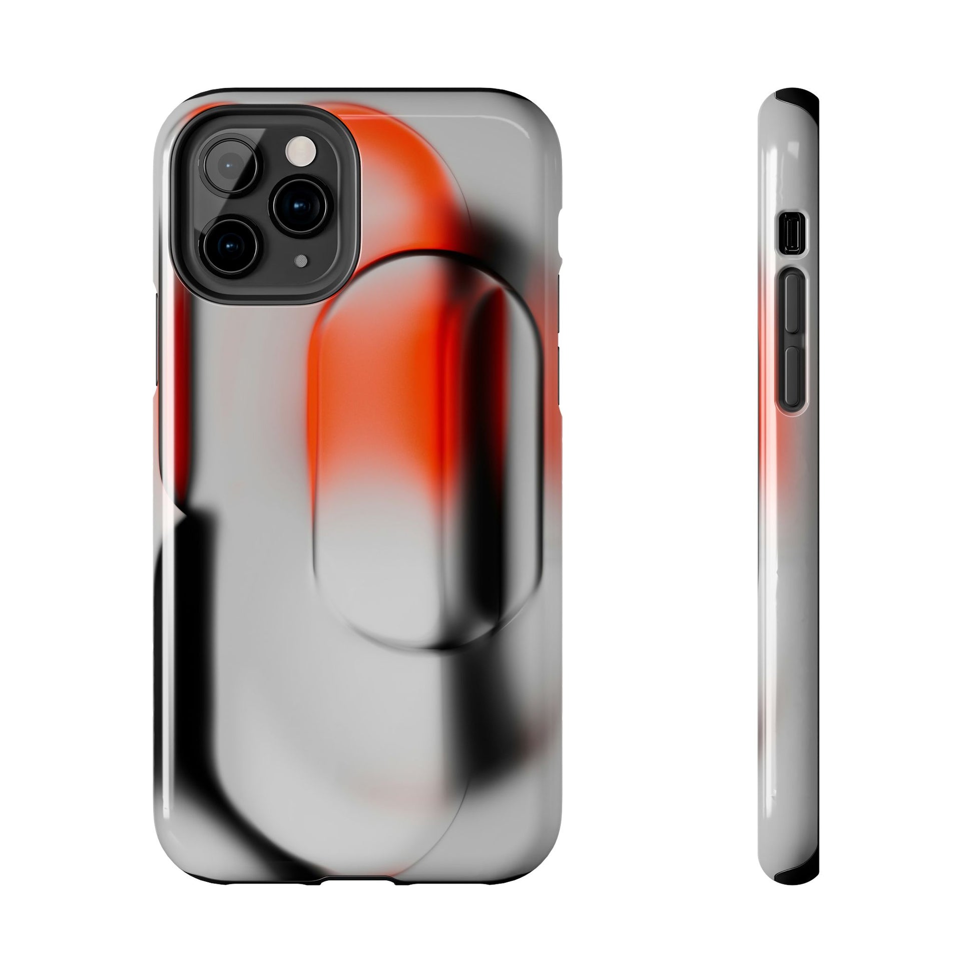 Sleek Abstract Red & Black Tough iPhone Case - CaseBud