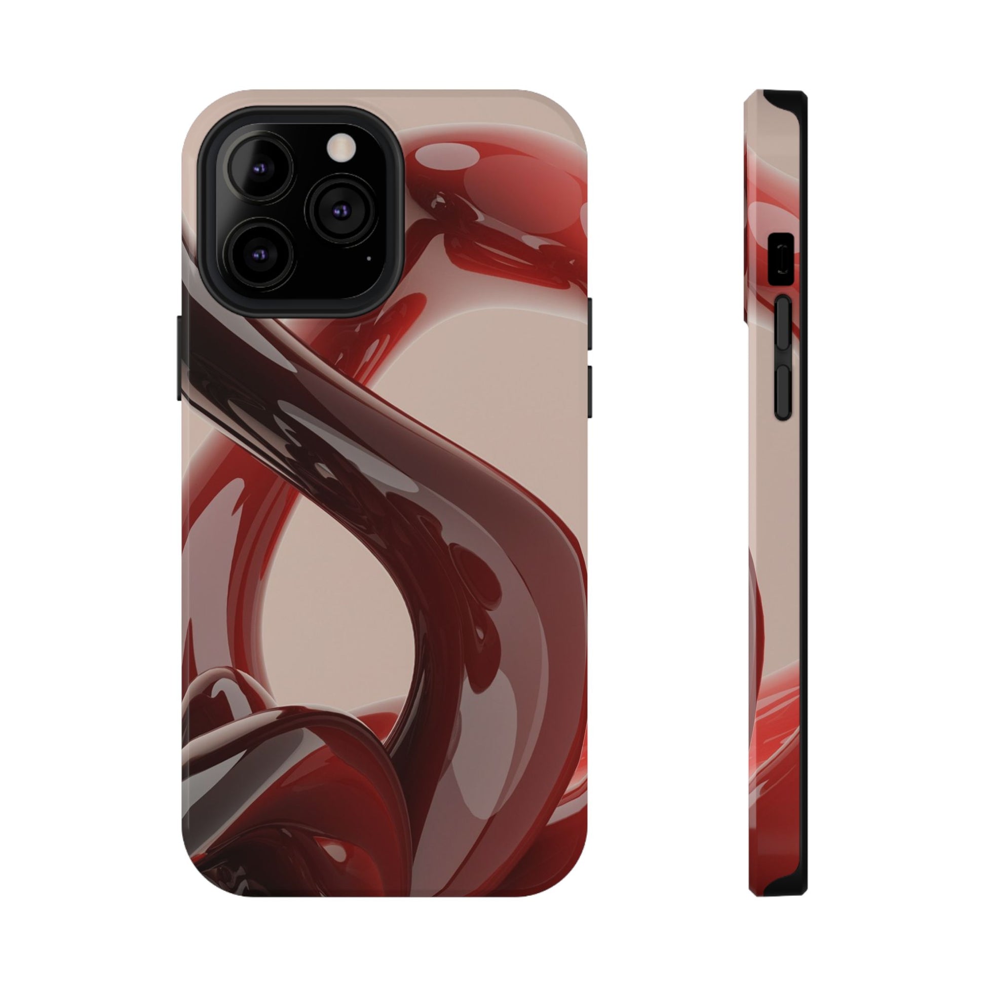 Sleek Red Minimalist Impact-Resistant iPhone Case - CaseBud