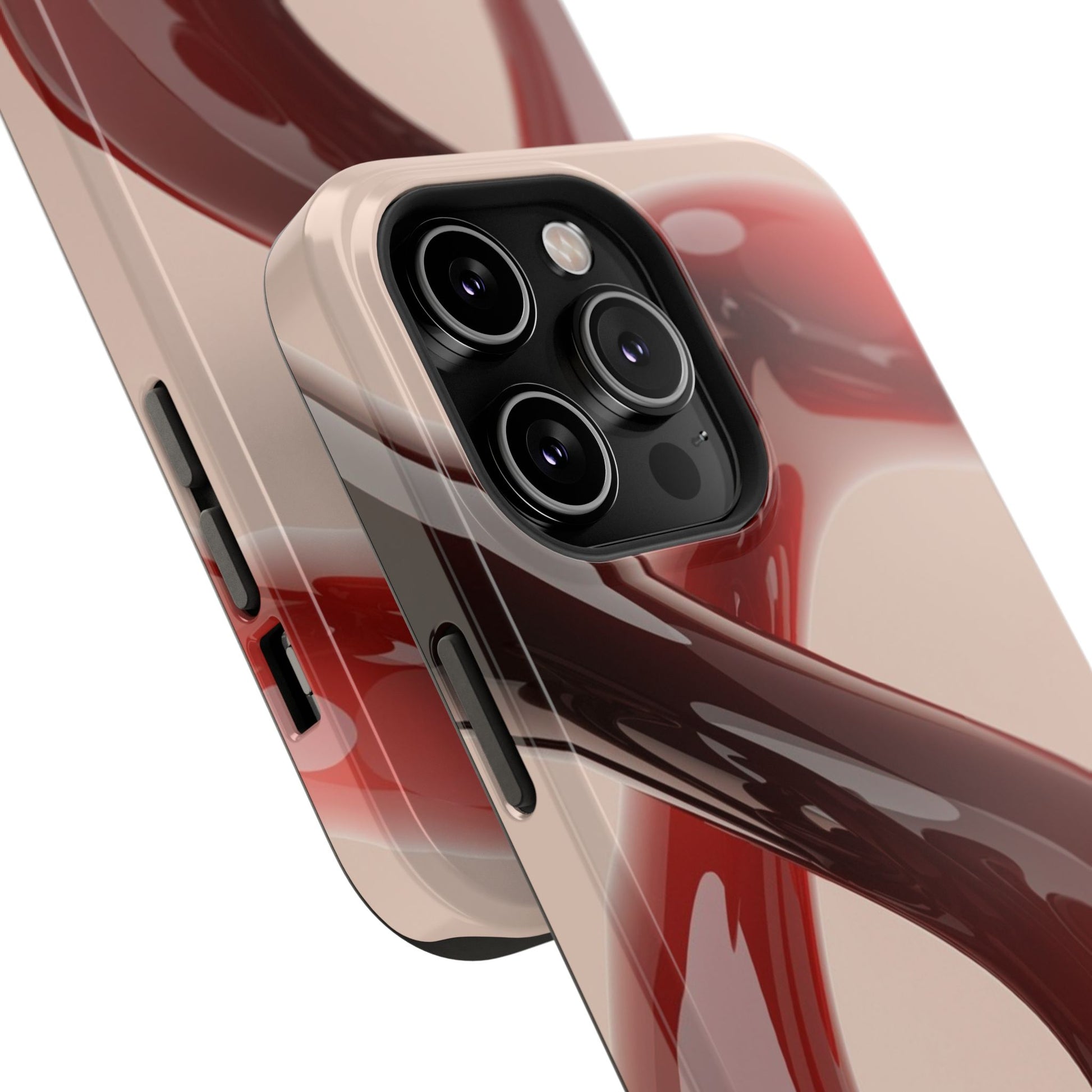 Sleek Red Minimalist Impact-Resistant iPhone Case - CaseBud