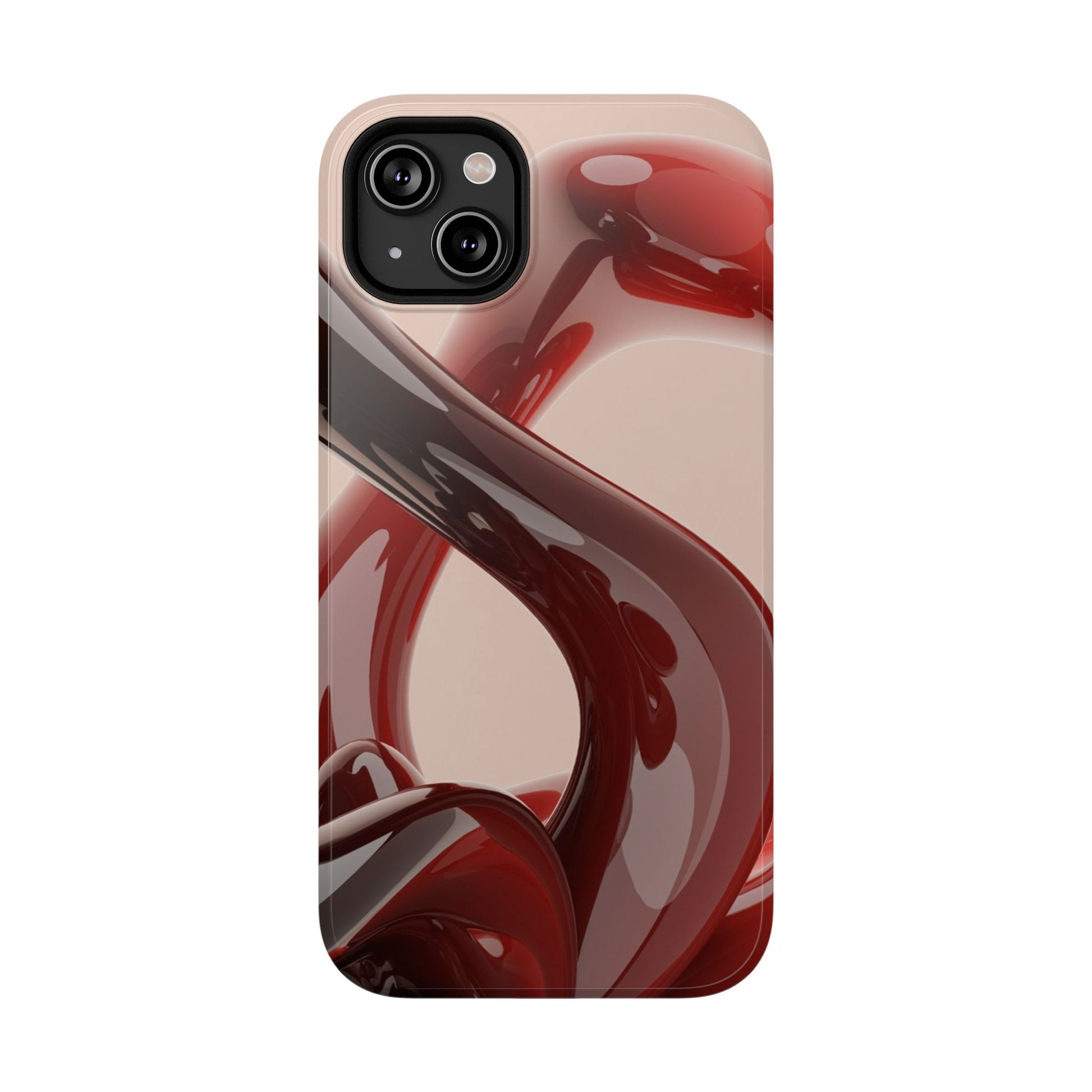 Sleek Red Minimalist Impact-Resistant iPhone Case - CaseBud