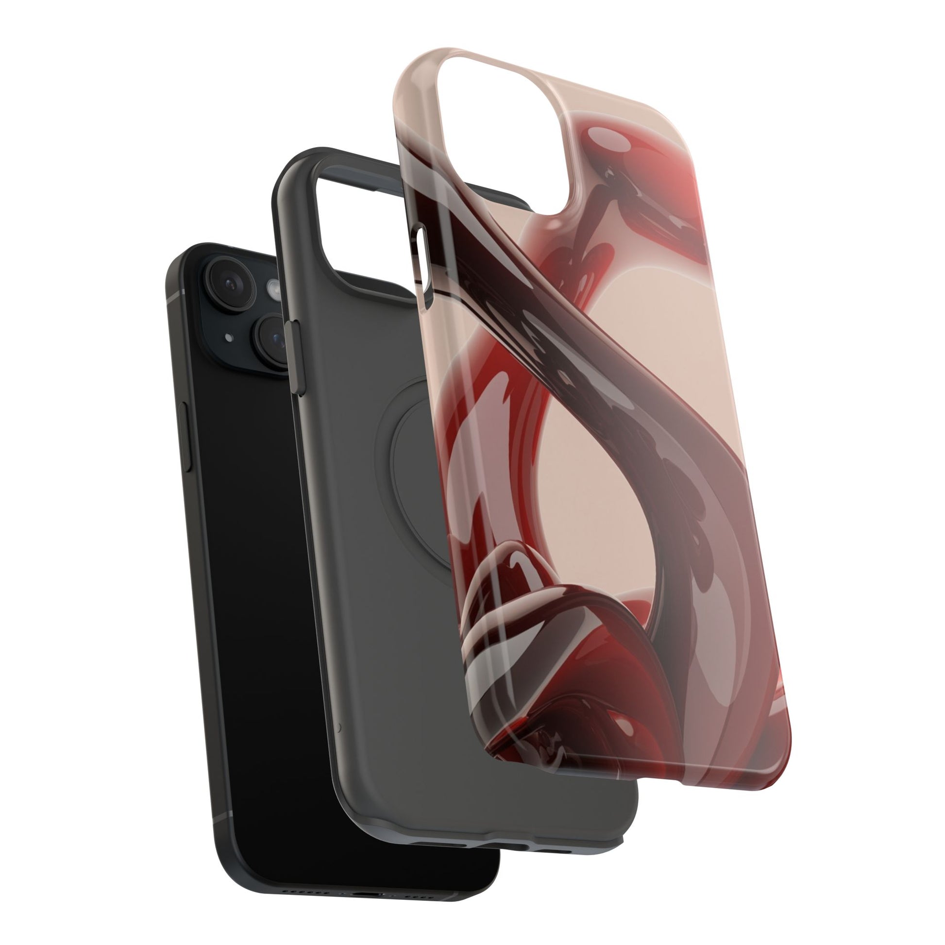 Sleek Red Minimalist Impact-Resistant iPhone Case - CaseBud