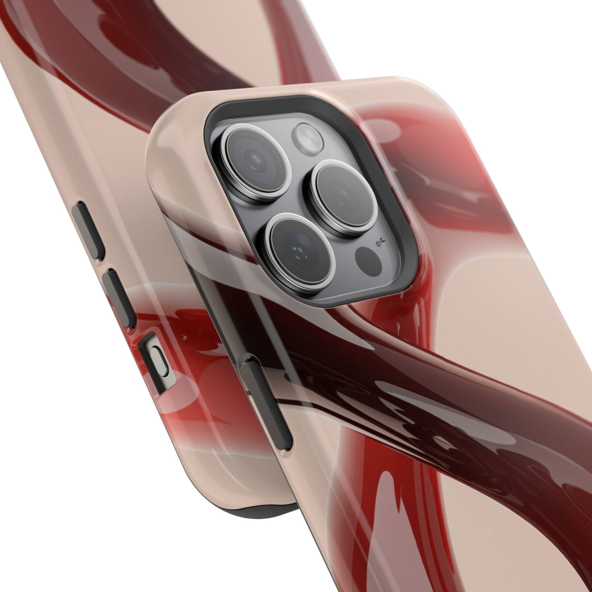Sleek Red Minimalist Impact-Resistant iPhone Case - CaseBud