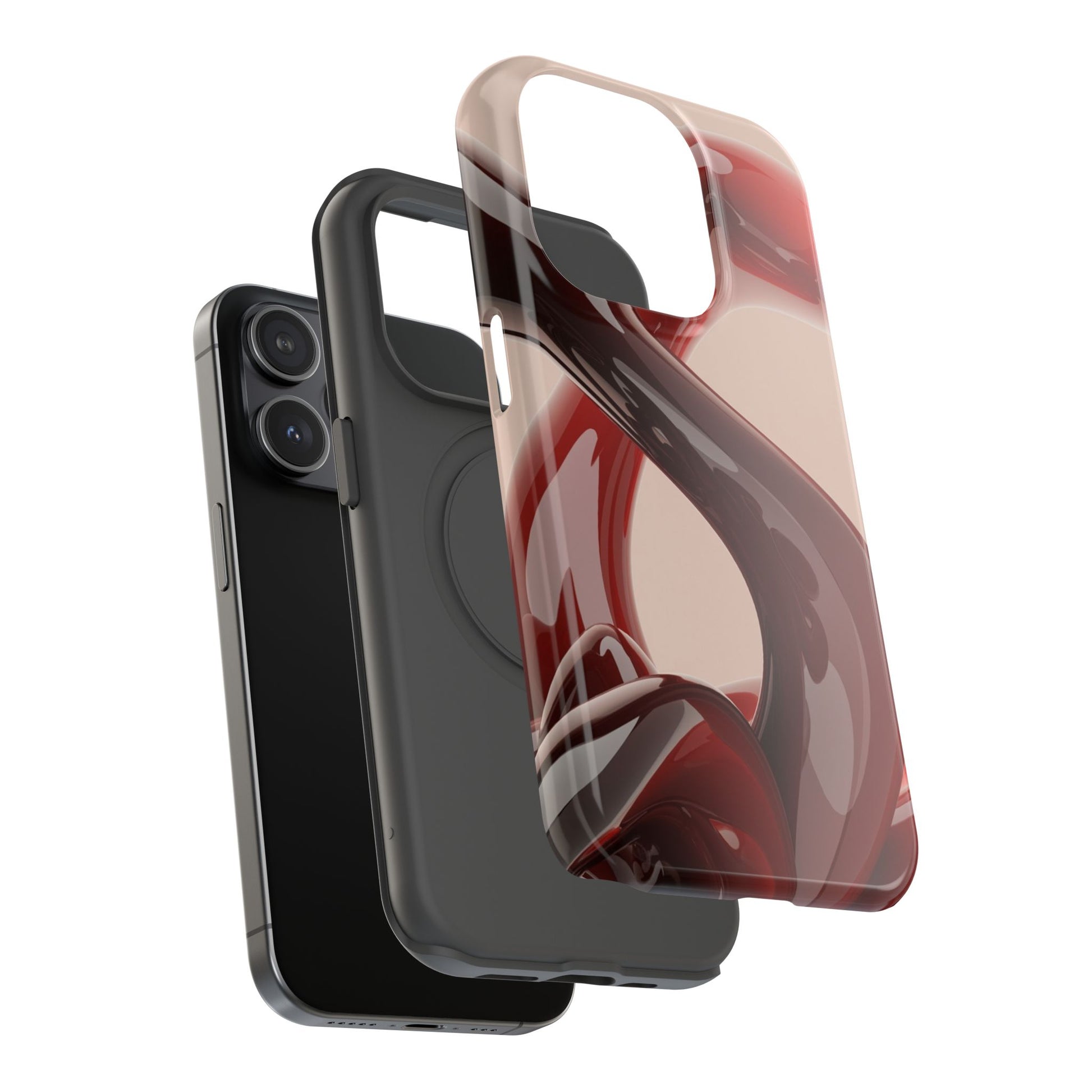Sleek Red Minimalist Impact-Resistant iPhone Case - CaseBud