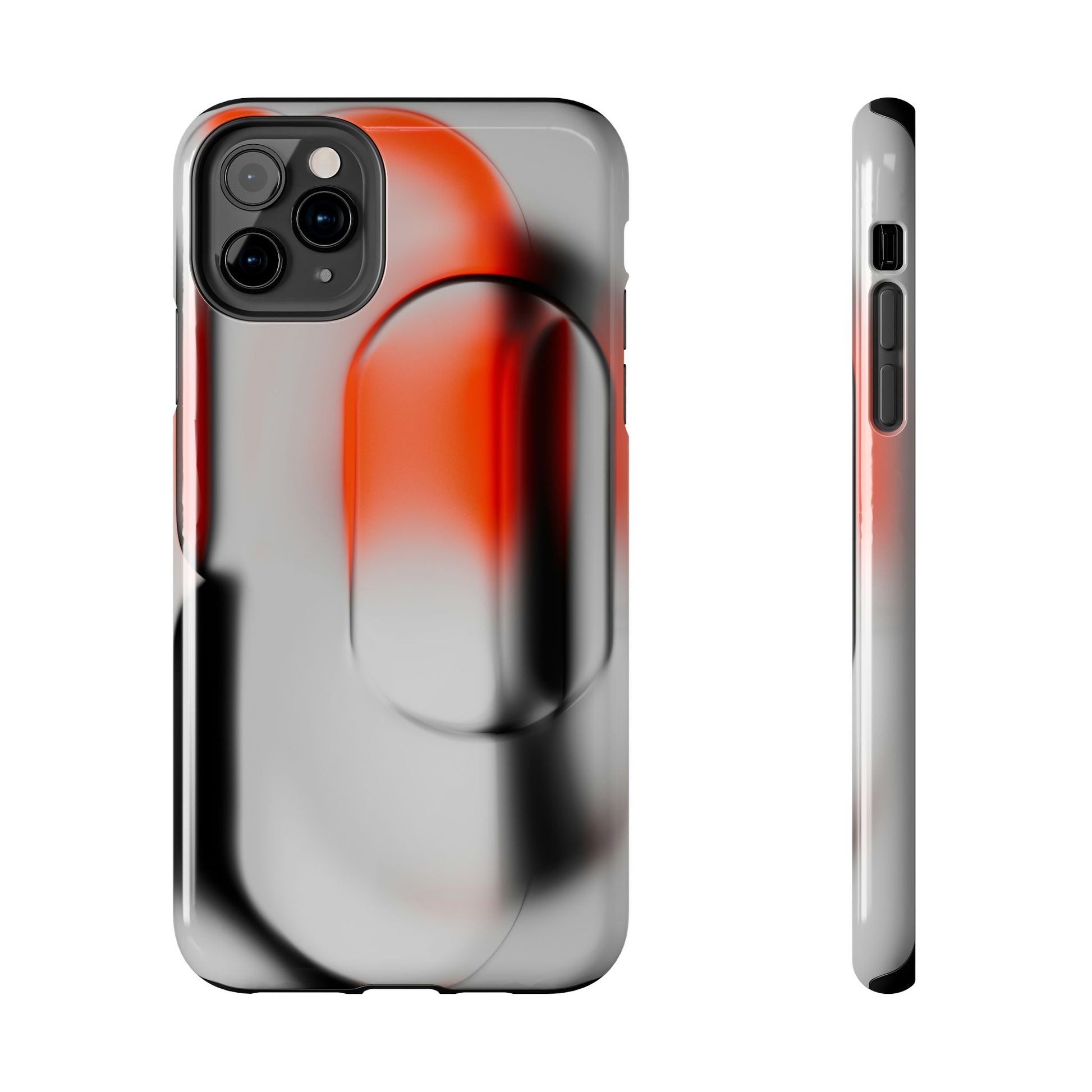 Sleek Abstract Red & Black Tough iPhone Case - CaseBud