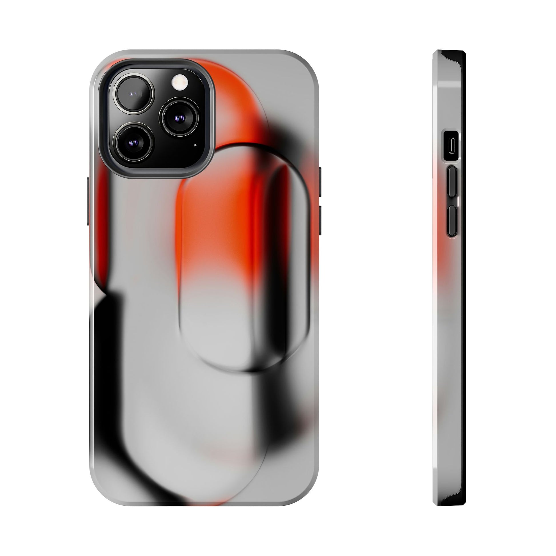 Sleek Abstract Red & Black Tough iPhone Case - CaseBud