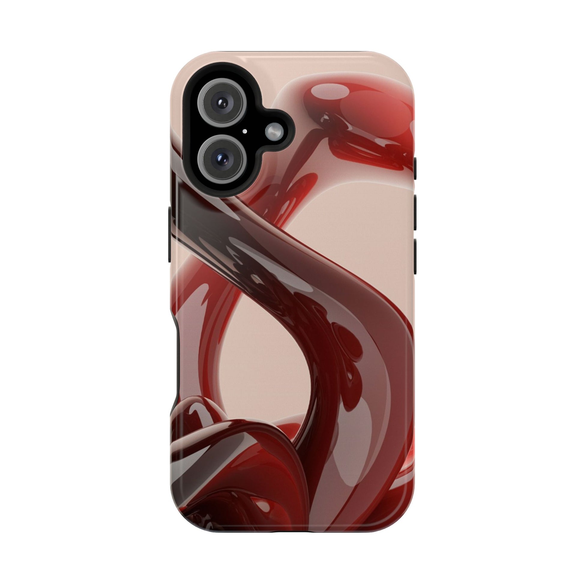 Sleek Red Minimalist Impact-Resistant iPhone Case - CaseBud
