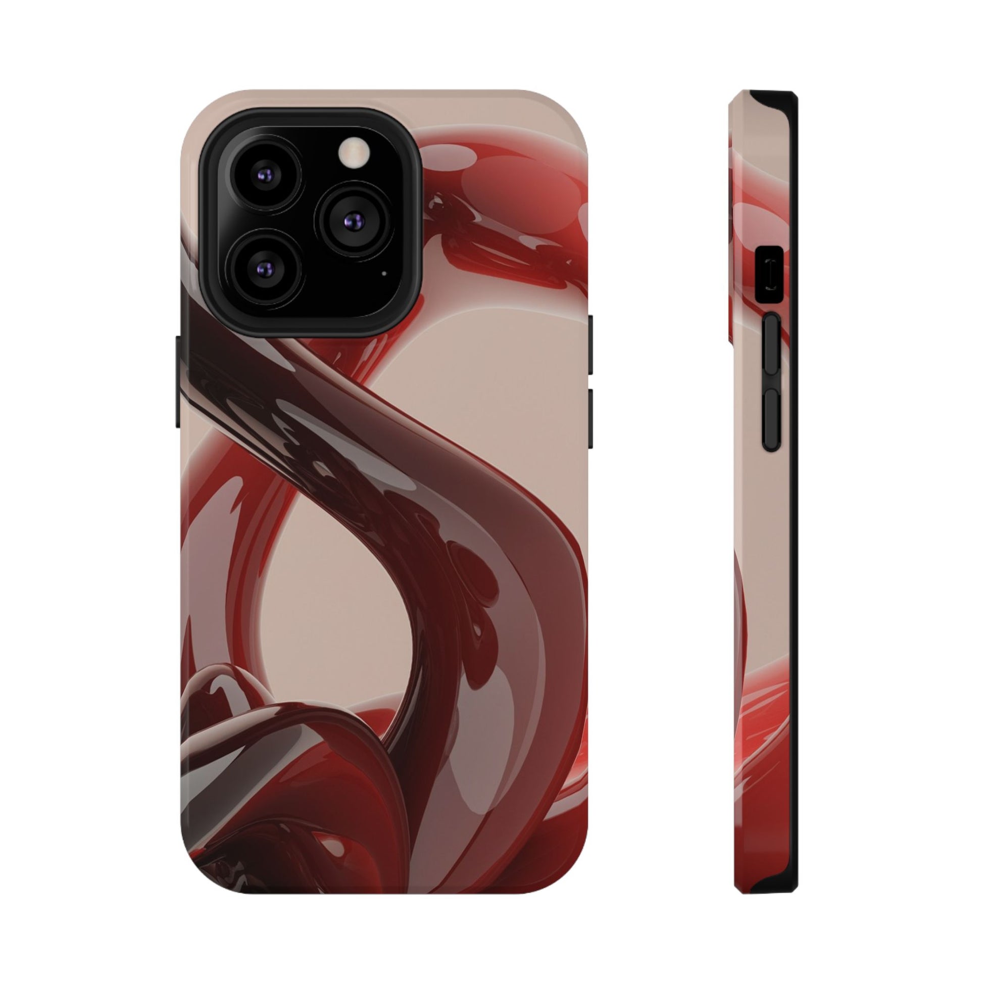 Sleek Red Minimalist Impact-Resistant iPhone Case - CaseBud