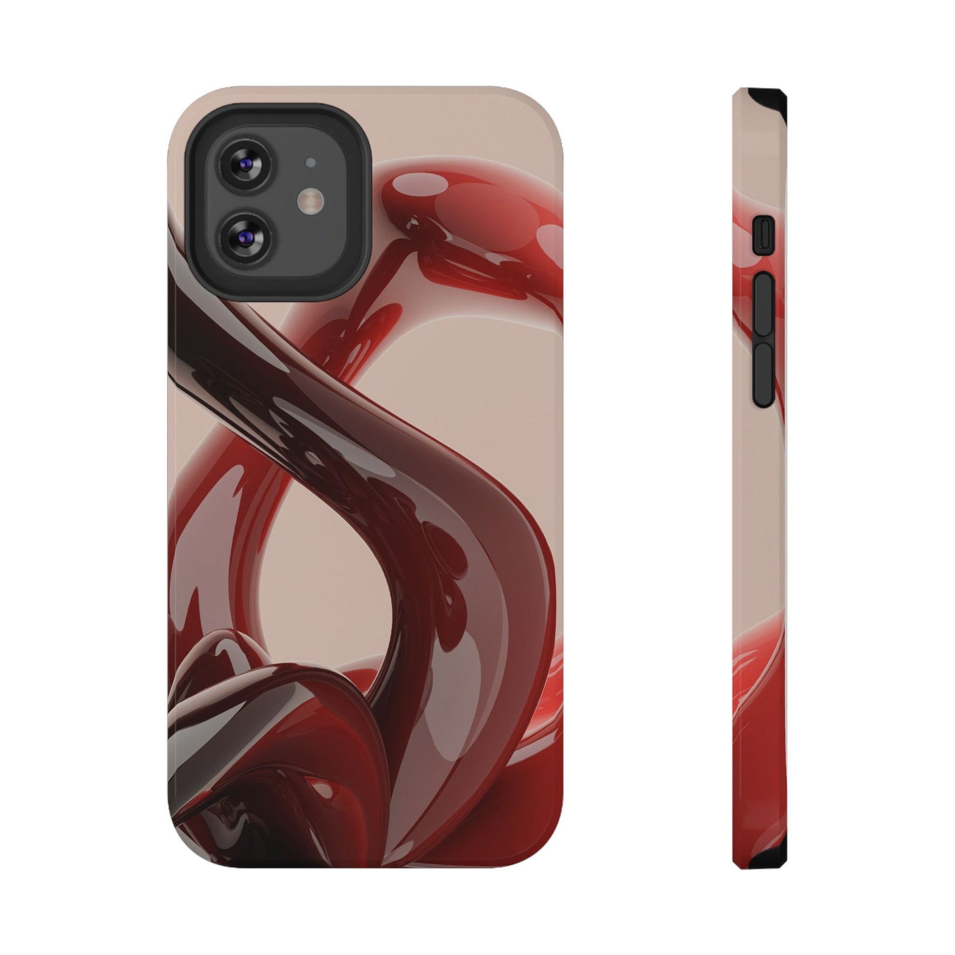 Sleek Red Minimalist Impact-Resistant iPhone Case - CaseBud