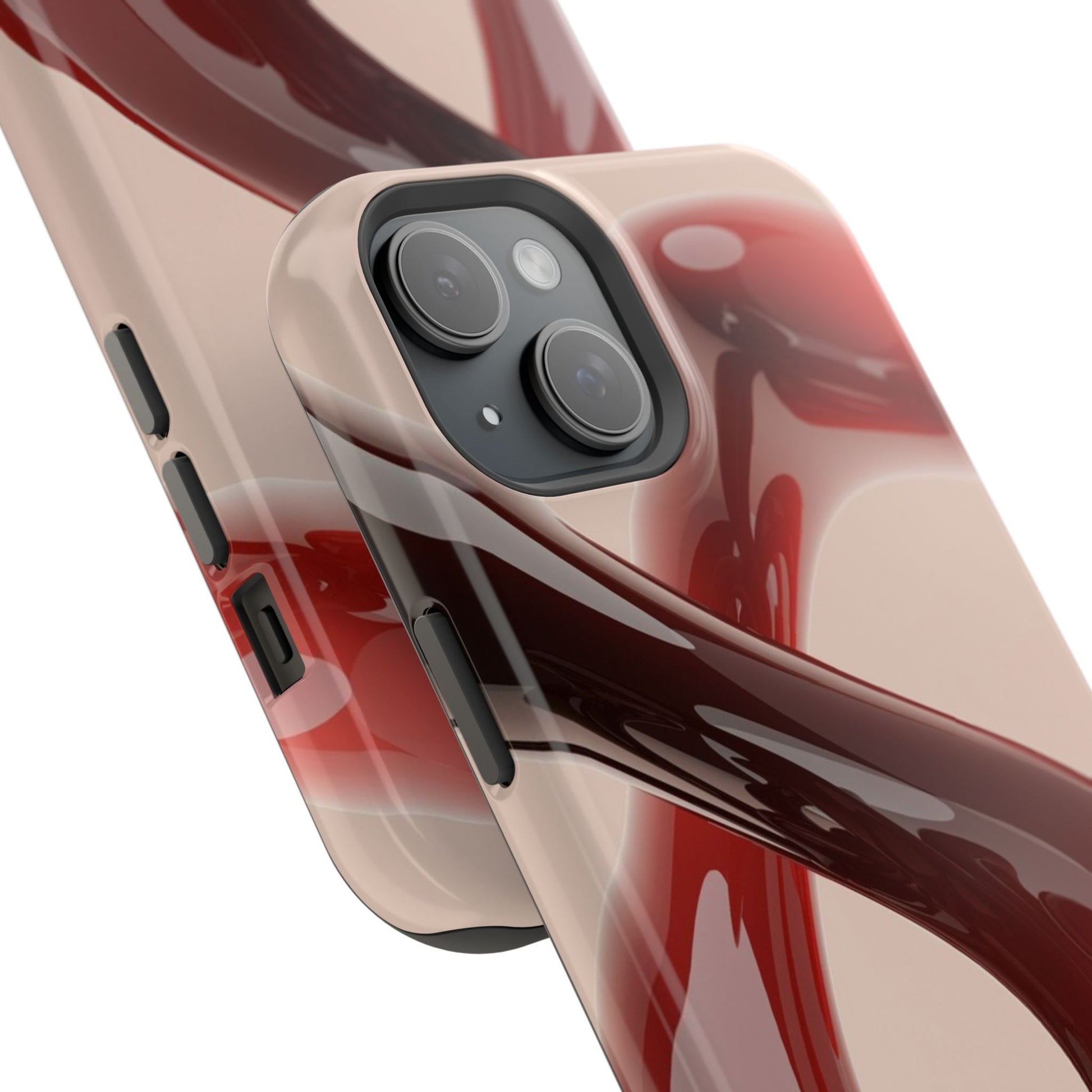 Sleek Red Minimalist Impact-Resistant iPhone Case - CaseBud