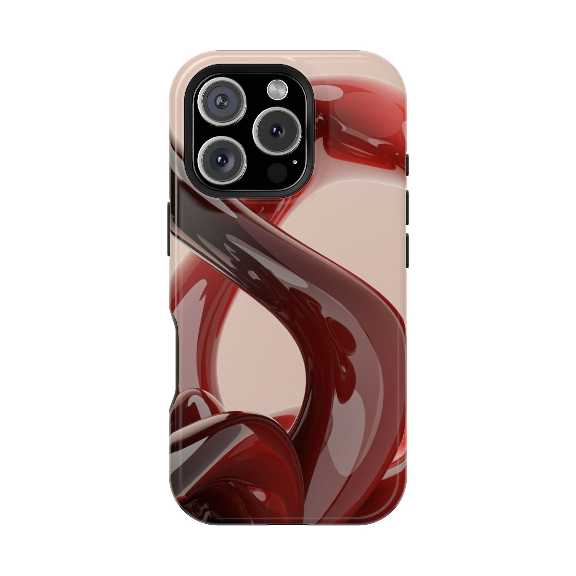 Sleek Red Minimalist Impact-Resistant iPhone Case - CaseBud