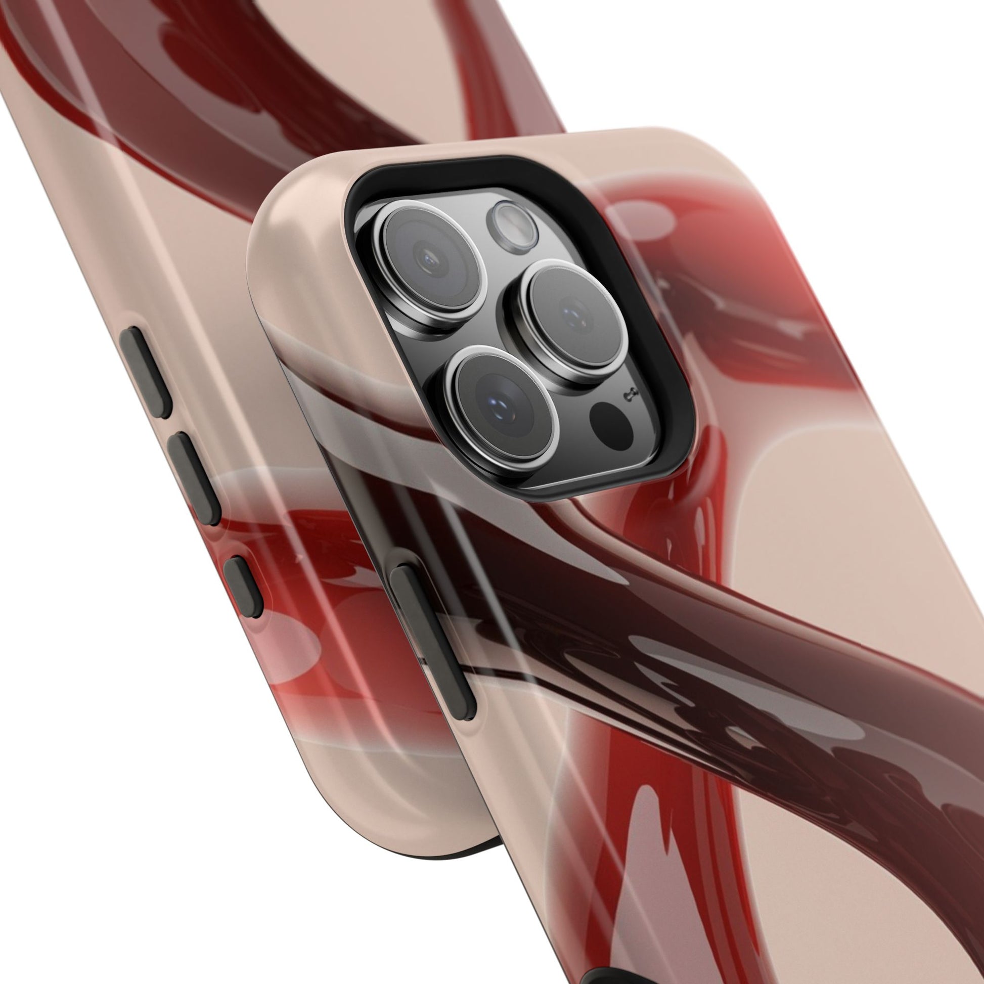Sleek Red Minimalist Impact-Resistant iPhone Case - CaseBud
