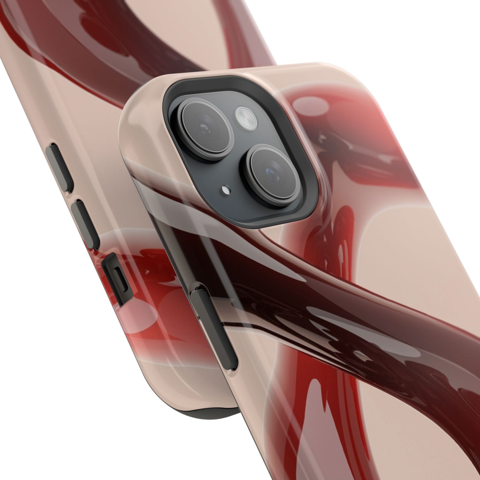 Sleek Red Minimalist Impact-Resistant iPhone Case - CaseBud