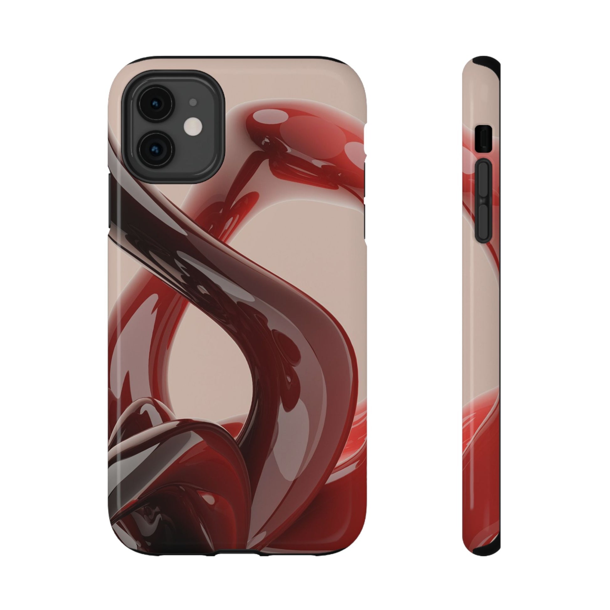 Sleek Red Minimalist Impact-Resistant iPhone Case - CaseBud