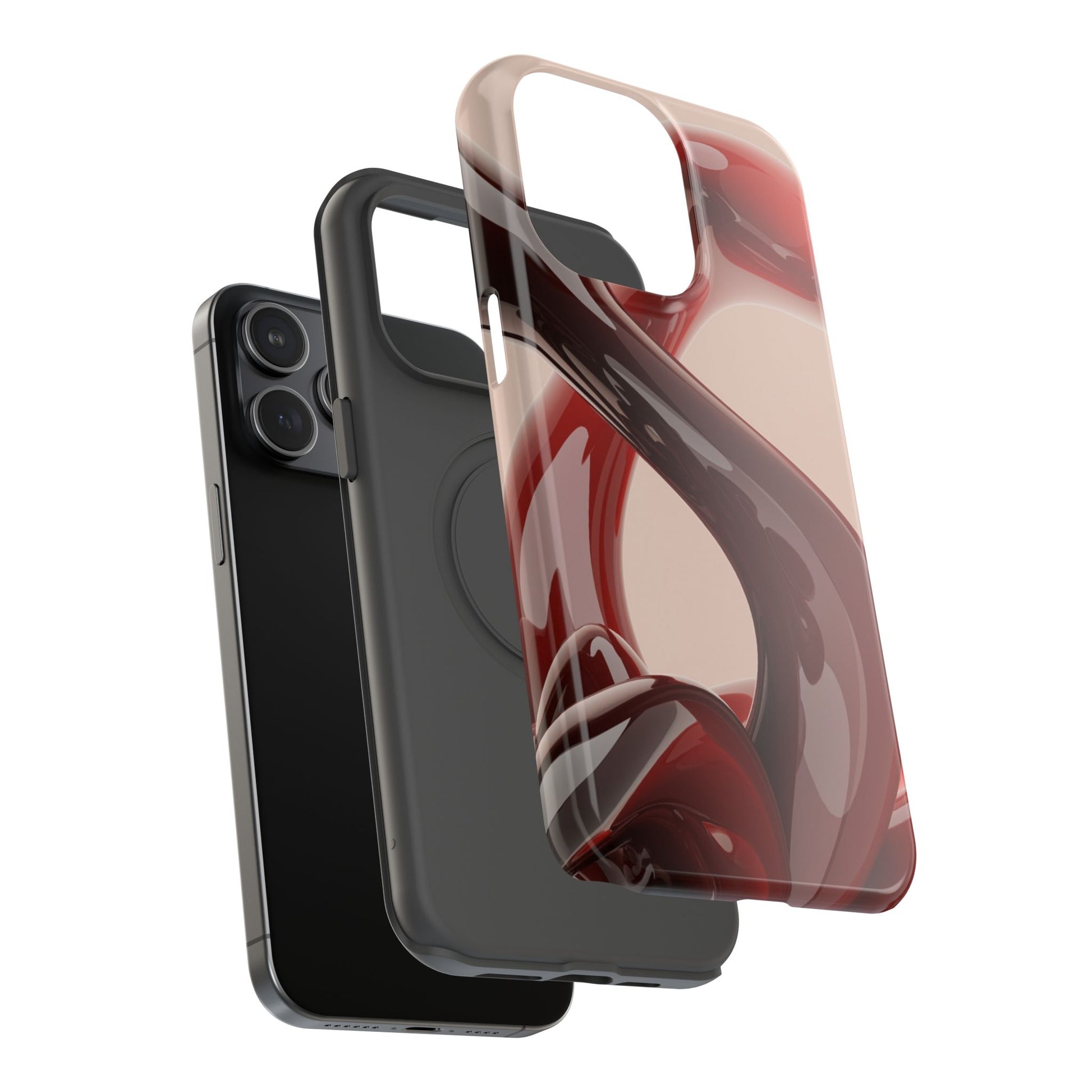 Sleek Red Minimalist Impact-Resistant iPhone Case - CaseBud