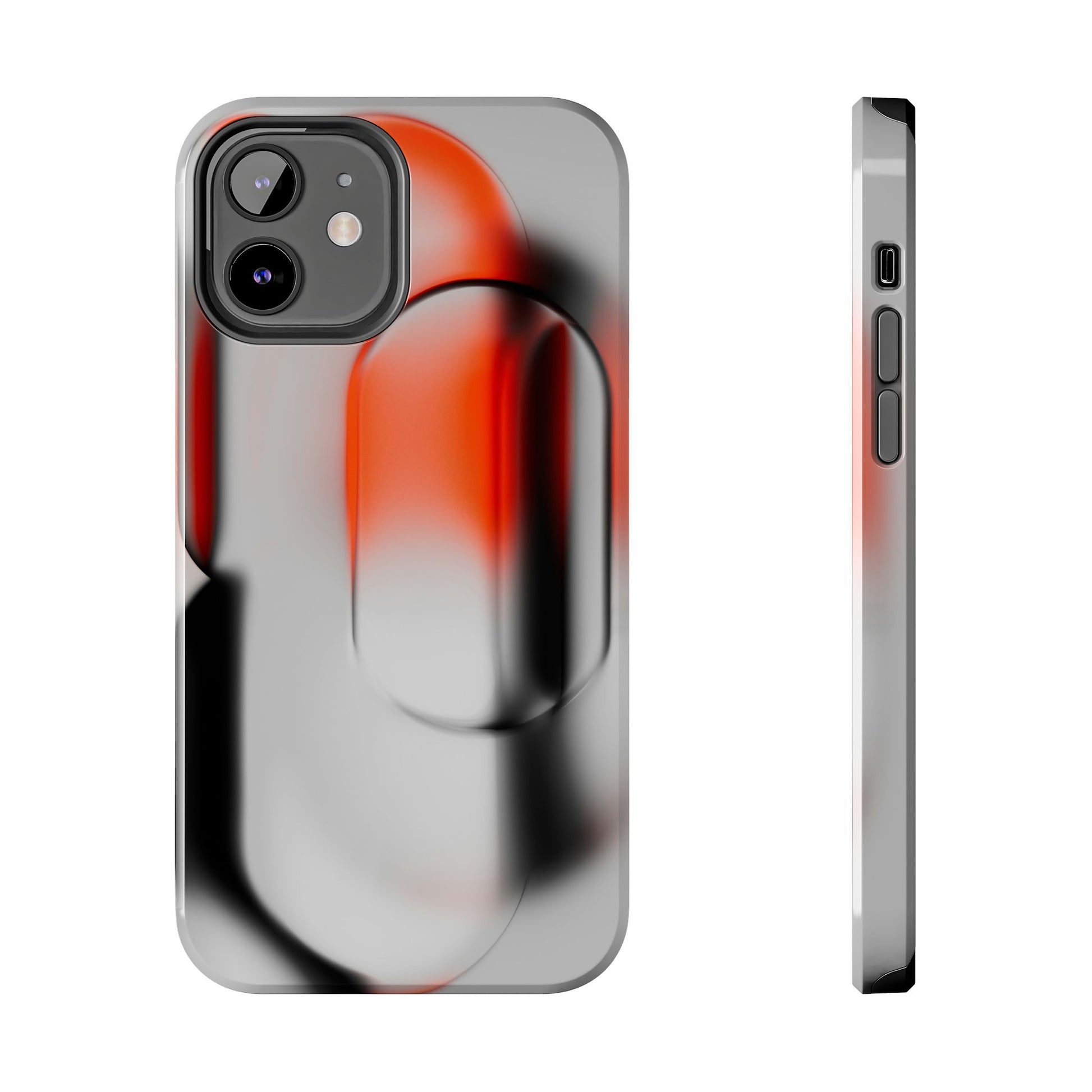 Sleek Abstract Red & Black Tough iPhone Case - CaseBud