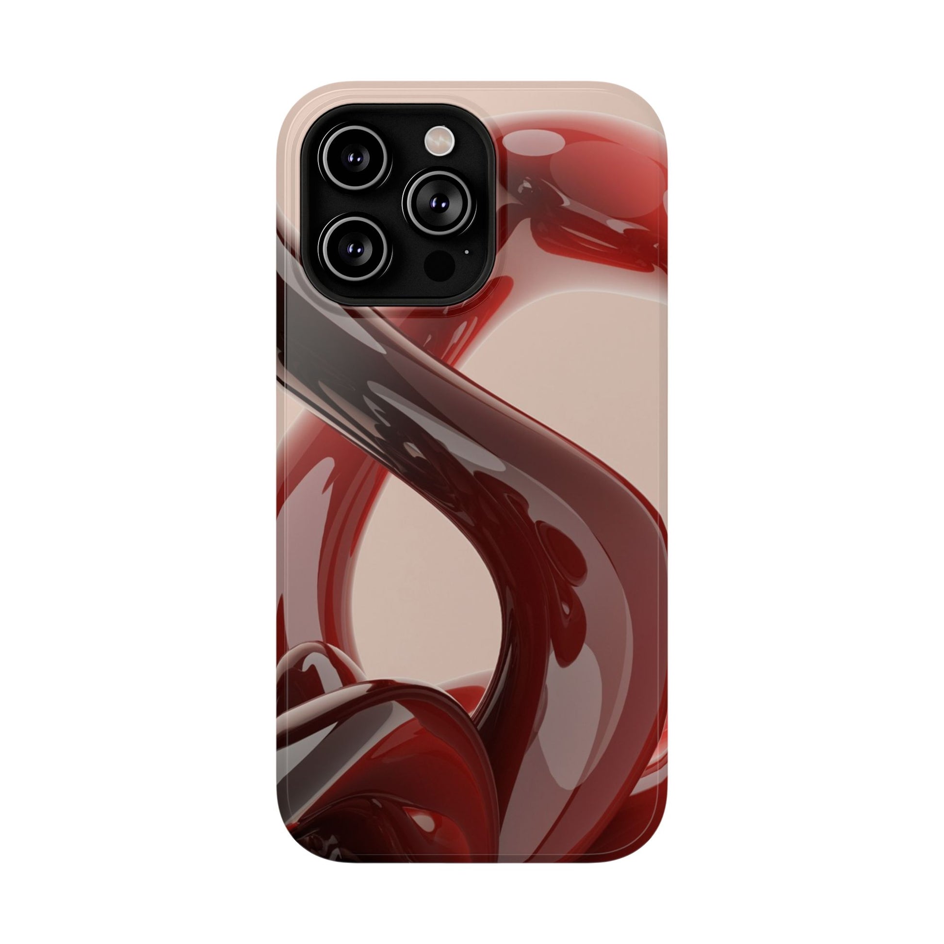 Sleek Red Minimalist Impact-Resistant iPhone Case - CaseBud