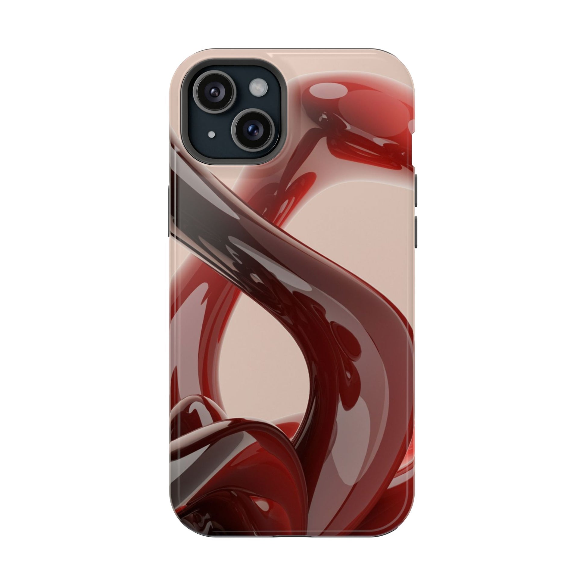 Sleek Red Minimalist Impact-Resistant iPhone Case - CaseBud