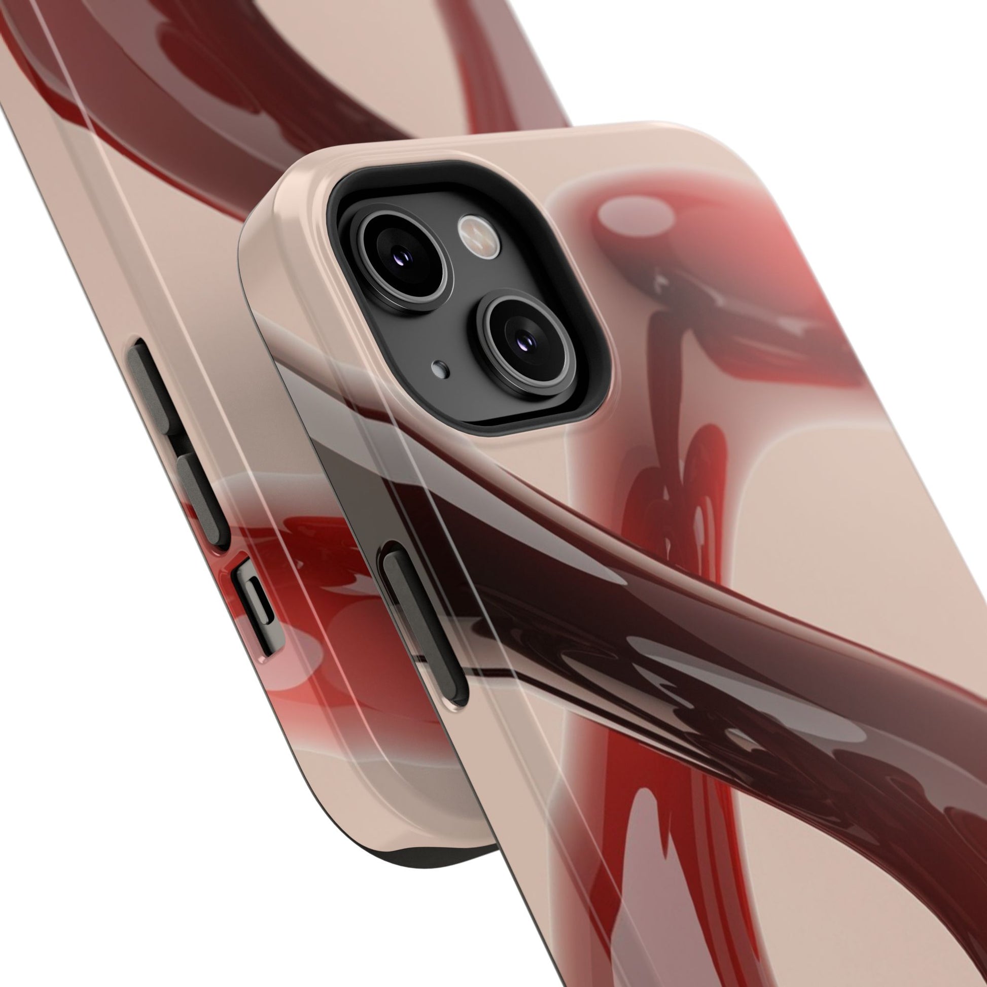 Sleek Red Minimalist Impact-Resistant iPhone Case - CaseBud