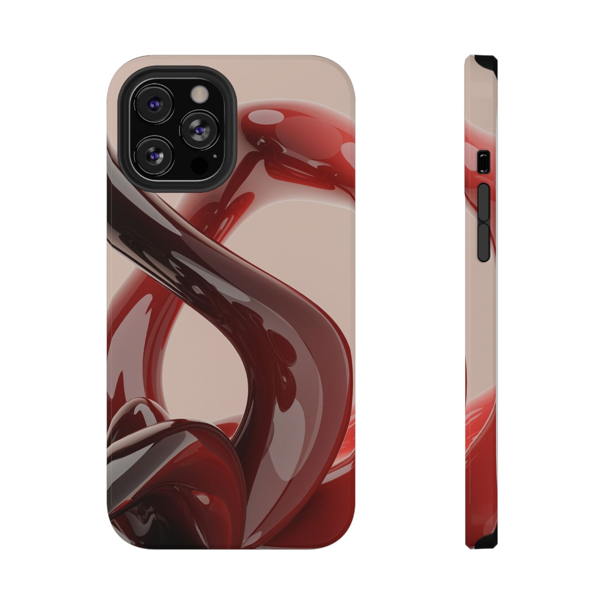 Sleek Red Minimalist Impact-Resistant iPhone Case - CaseBud