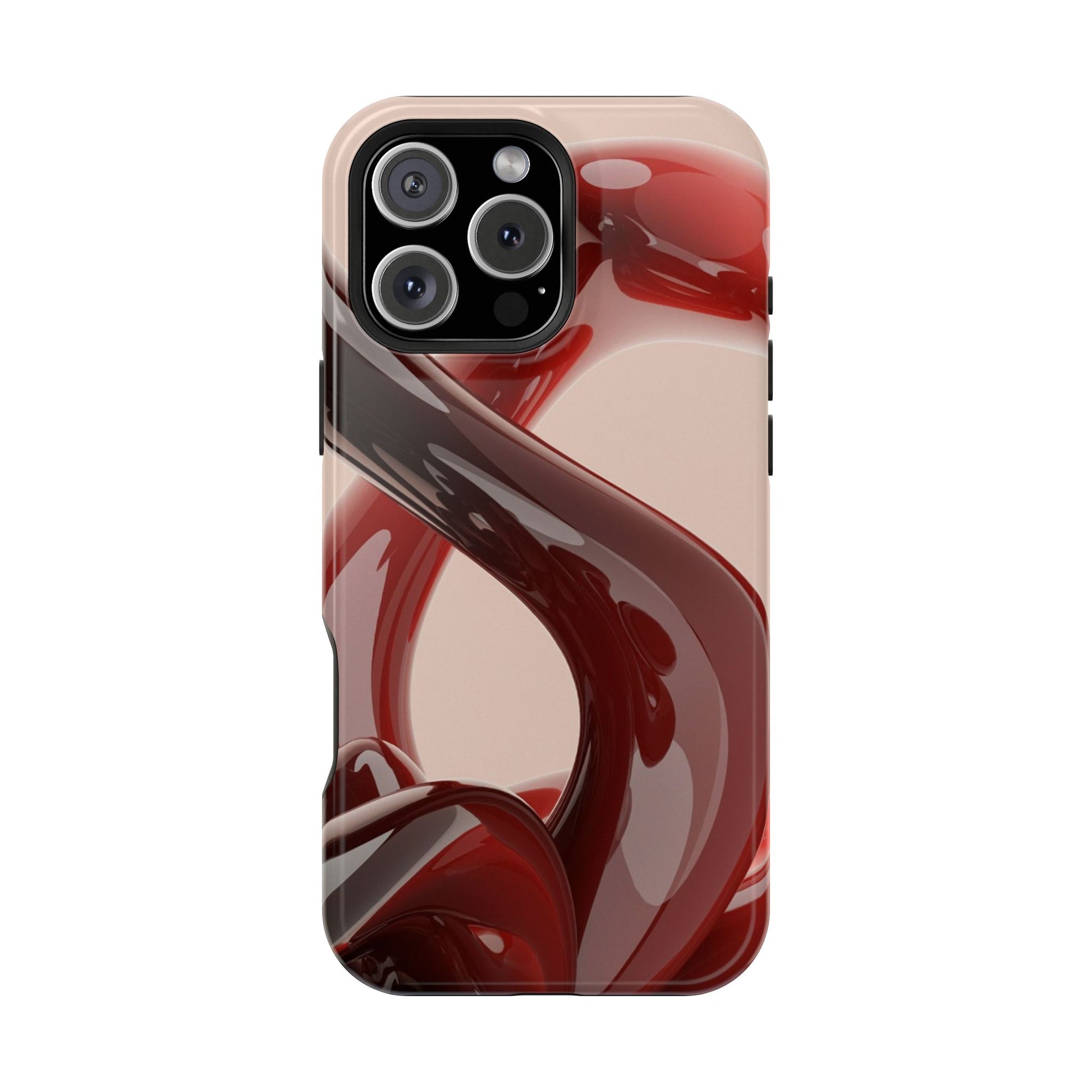 Sleek Red Minimalist Impact-Resistant iPhone Case - CaseBud