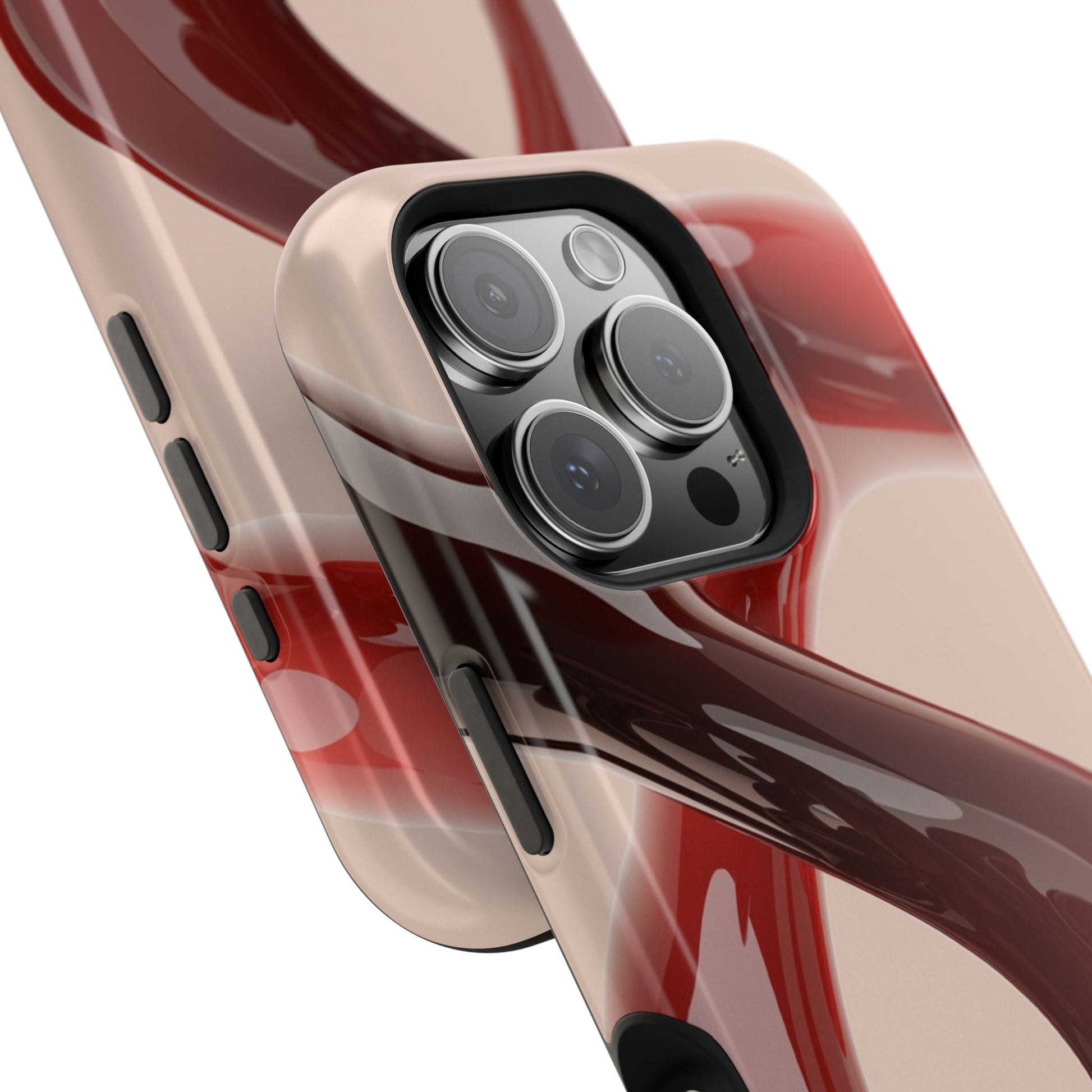 Sleek Red Minimalist Impact-Resistant iPhone Case - CaseBud