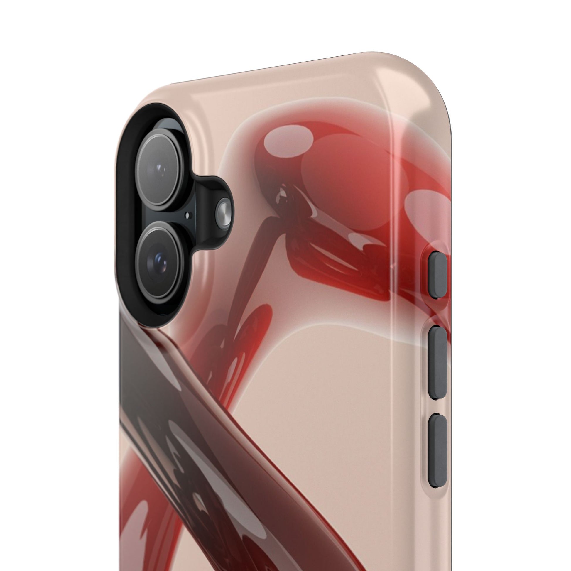 Sleek Red Minimalist Impact-Resistant iPhone Case - CaseBud