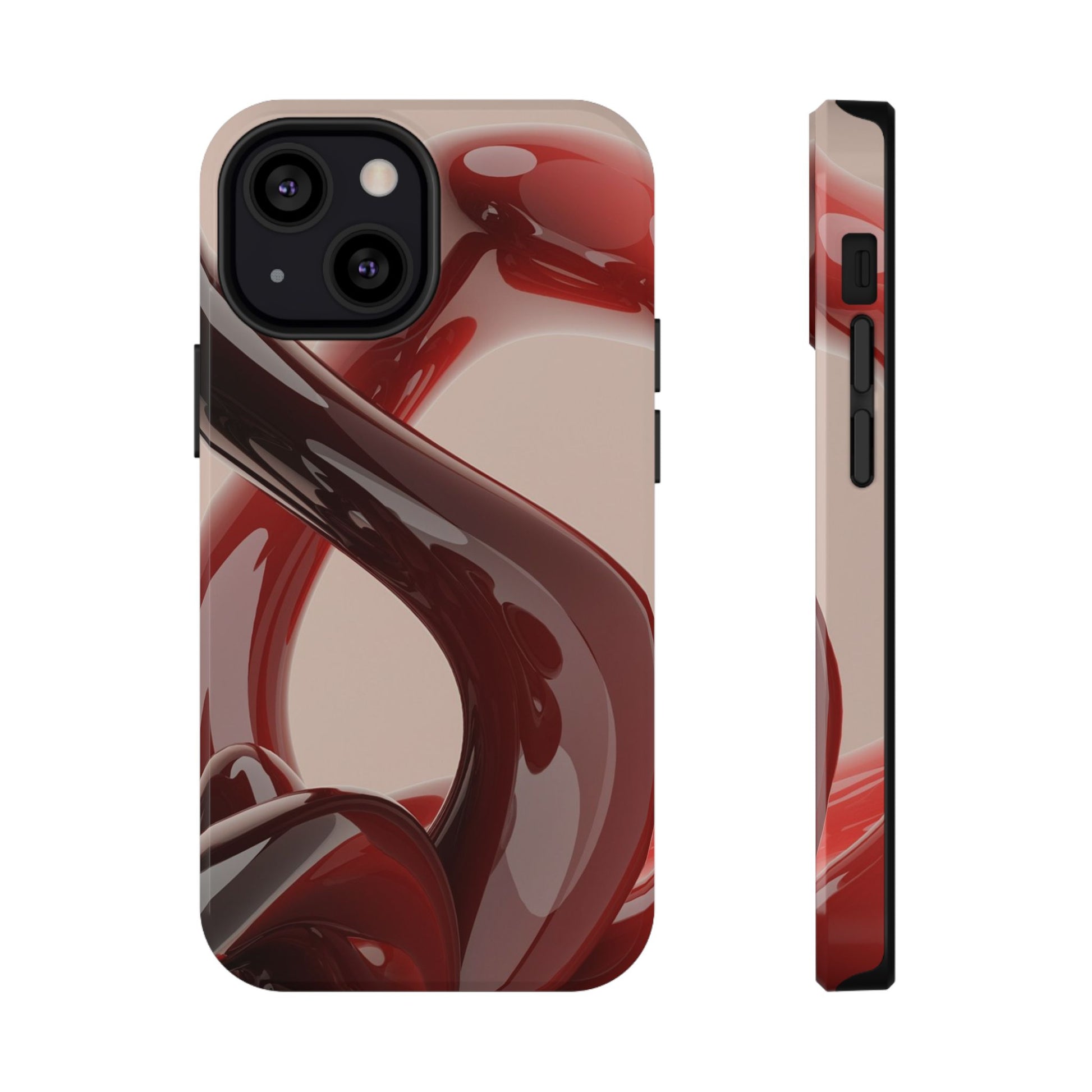 Sleek Red Minimalist Impact-Resistant iPhone Case - CaseBud