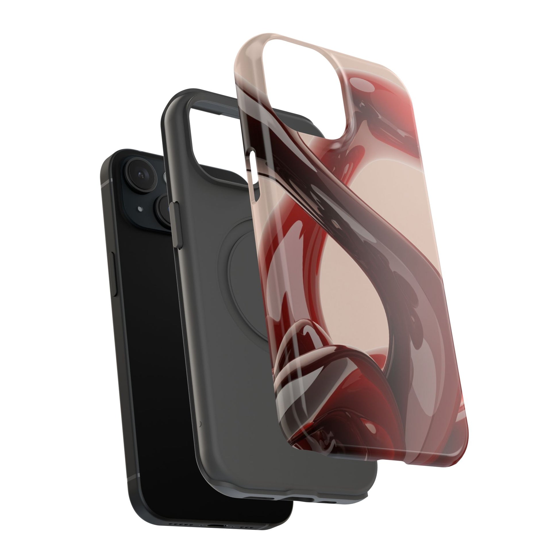 Sleek Red Minimalist Impact-Resistant iPhone Case - CaseBud