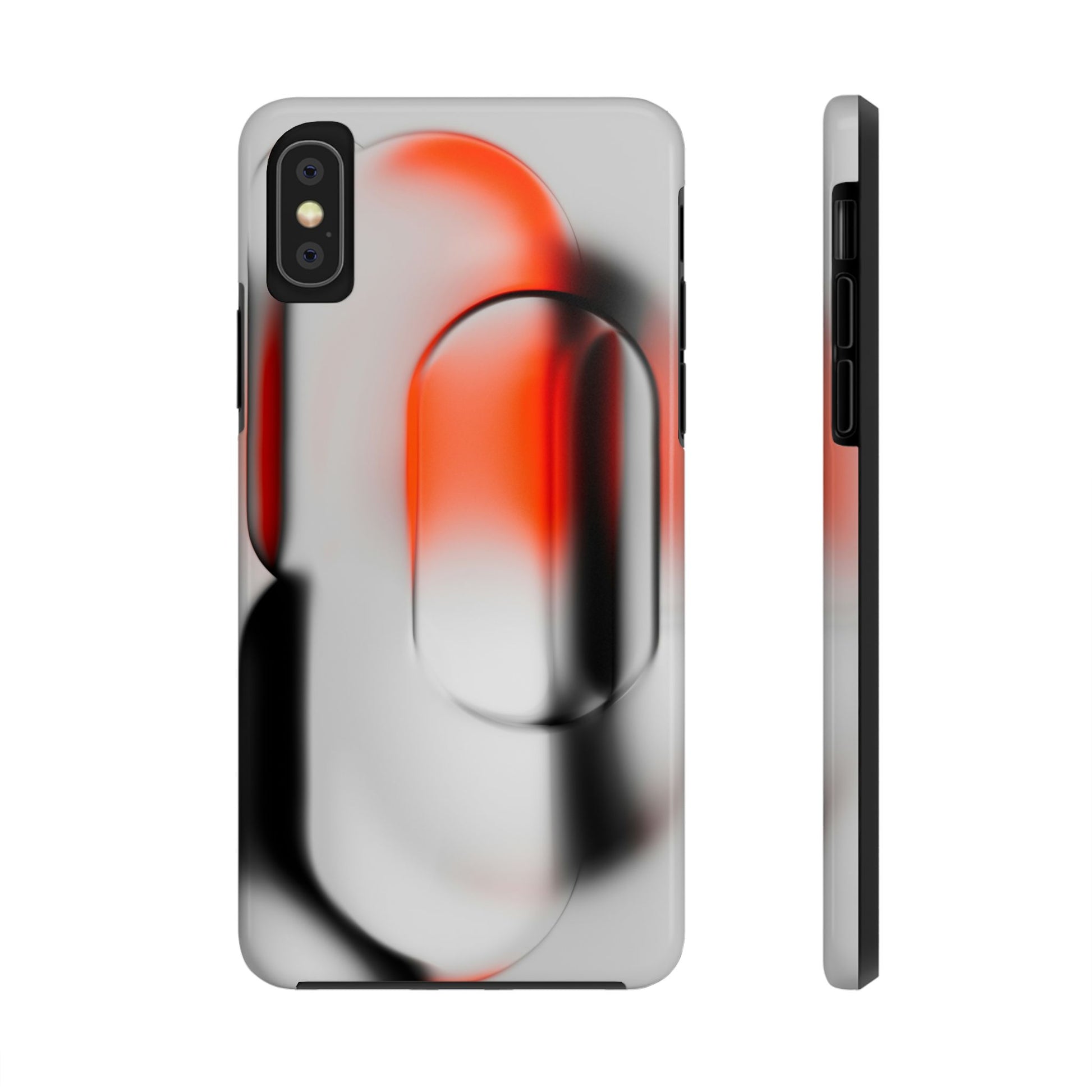 Sleek Abstract Red & Black Tough iPhone Case - CaseBud
