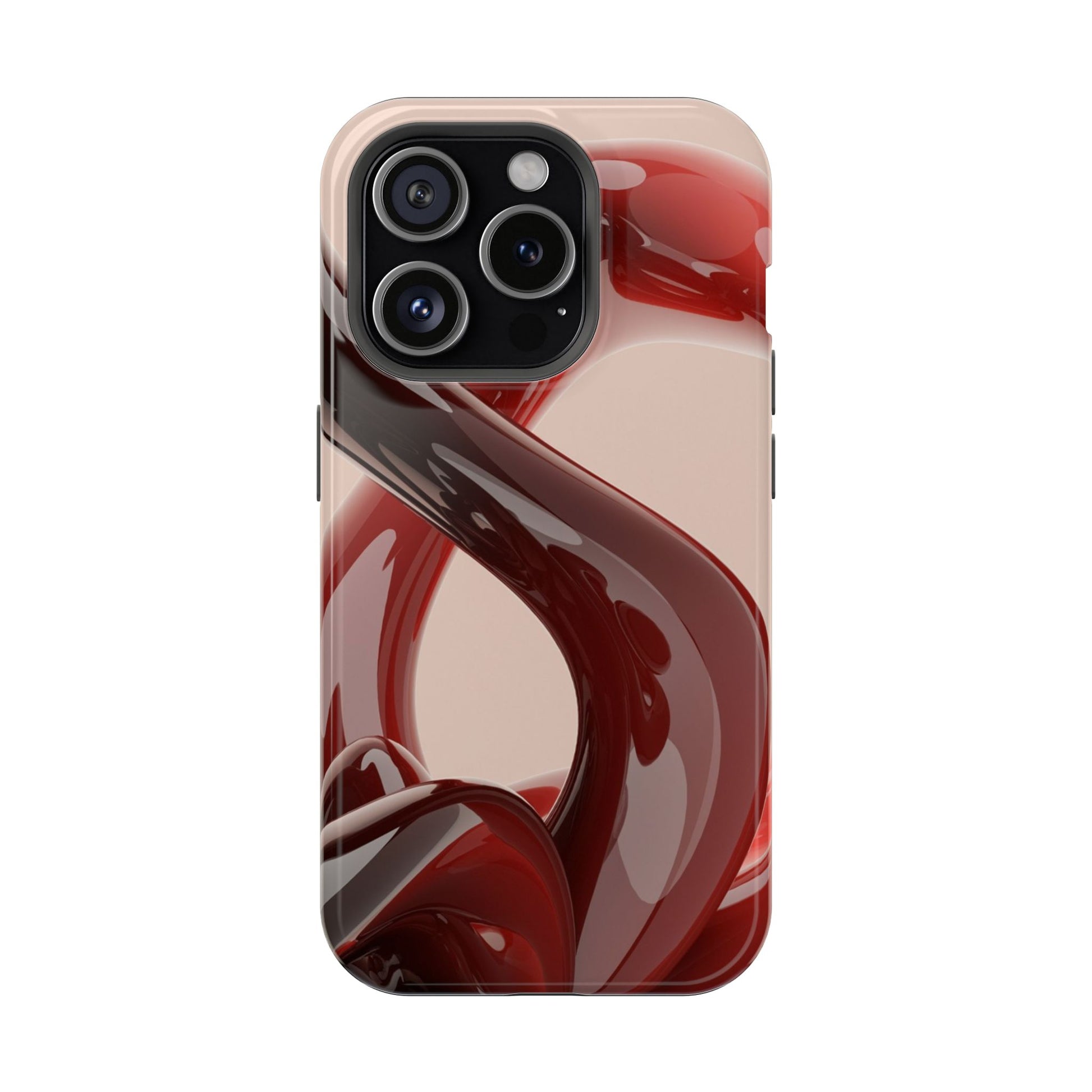 Sleek Red Minimalist Impact-Resistant iPhone Case - CaseBud