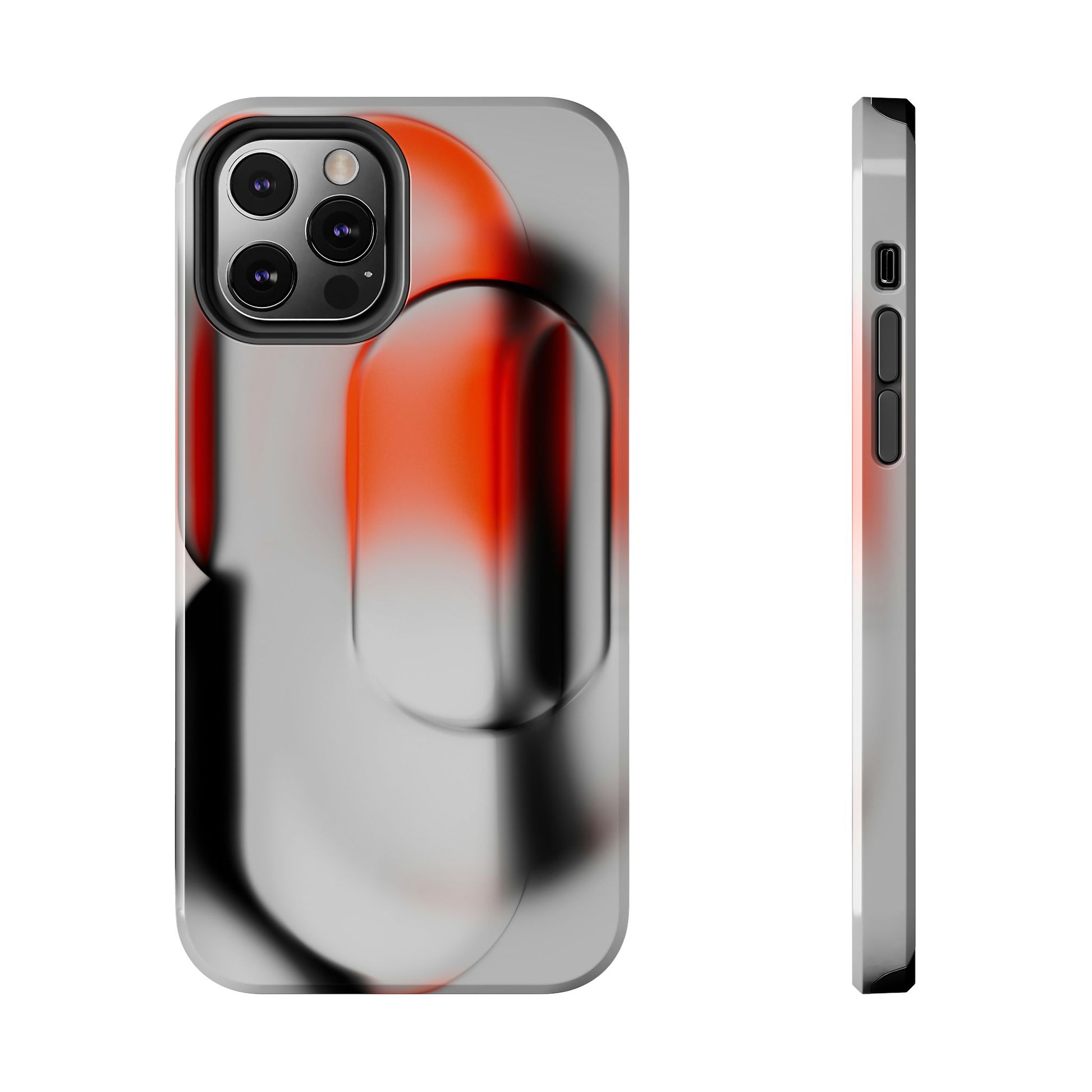 Sleek Abstract Red & Black Tough iPhone Case - CaseBud