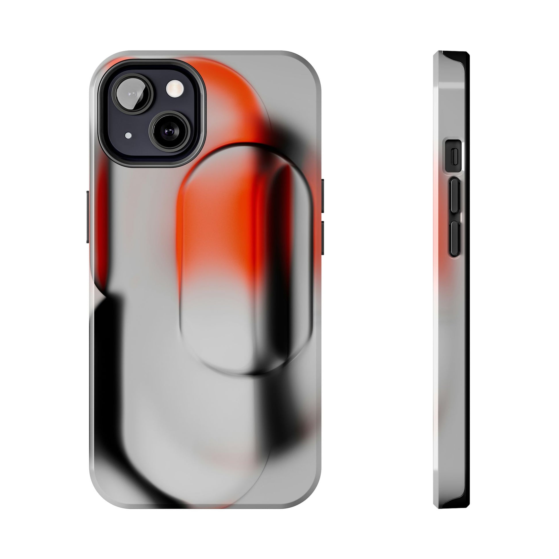 Sleek Abstract Red & Black Tough iPhone Case - CaseBud