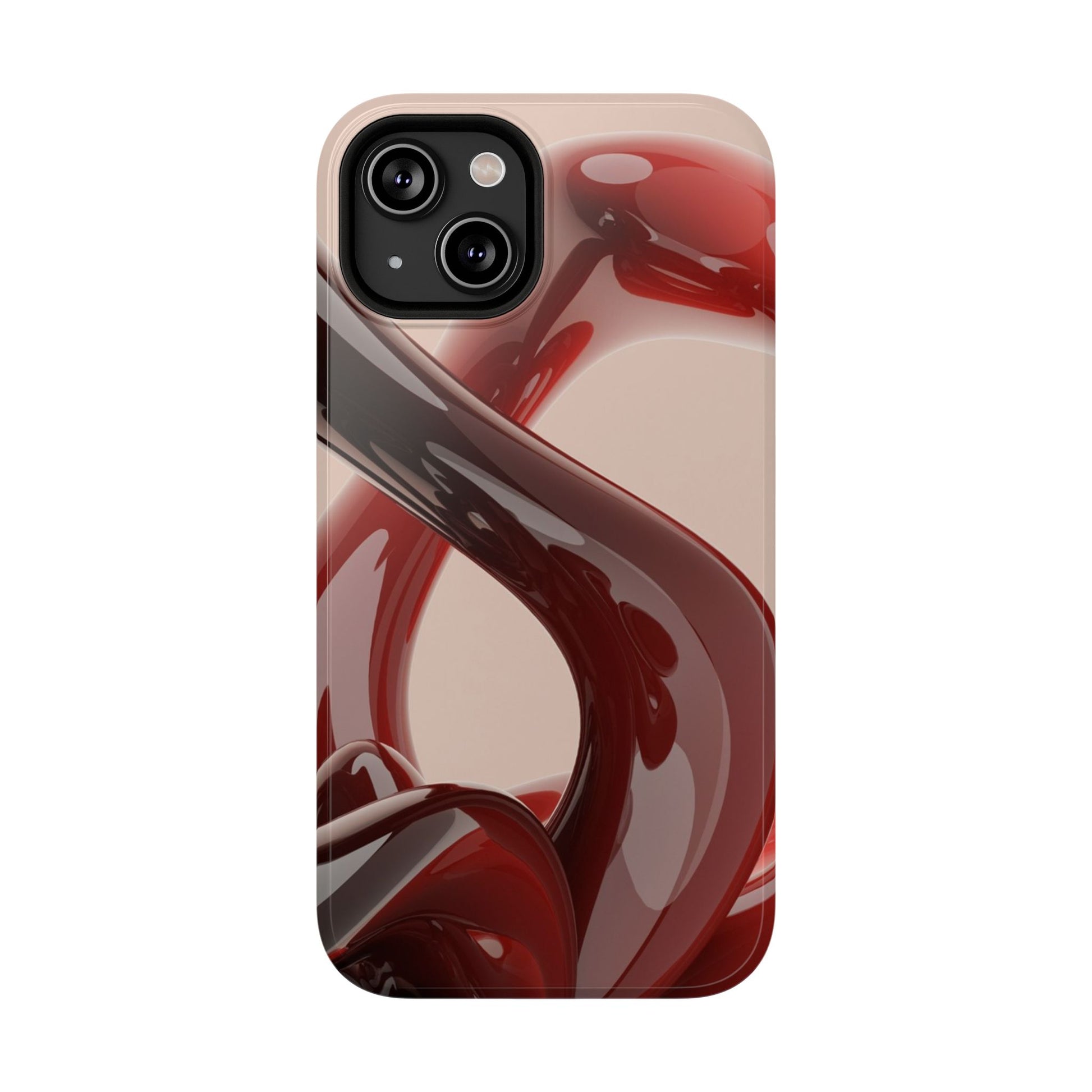 Sleek Red Minimalist Impact-Resistant iPhone Case - CaseBud