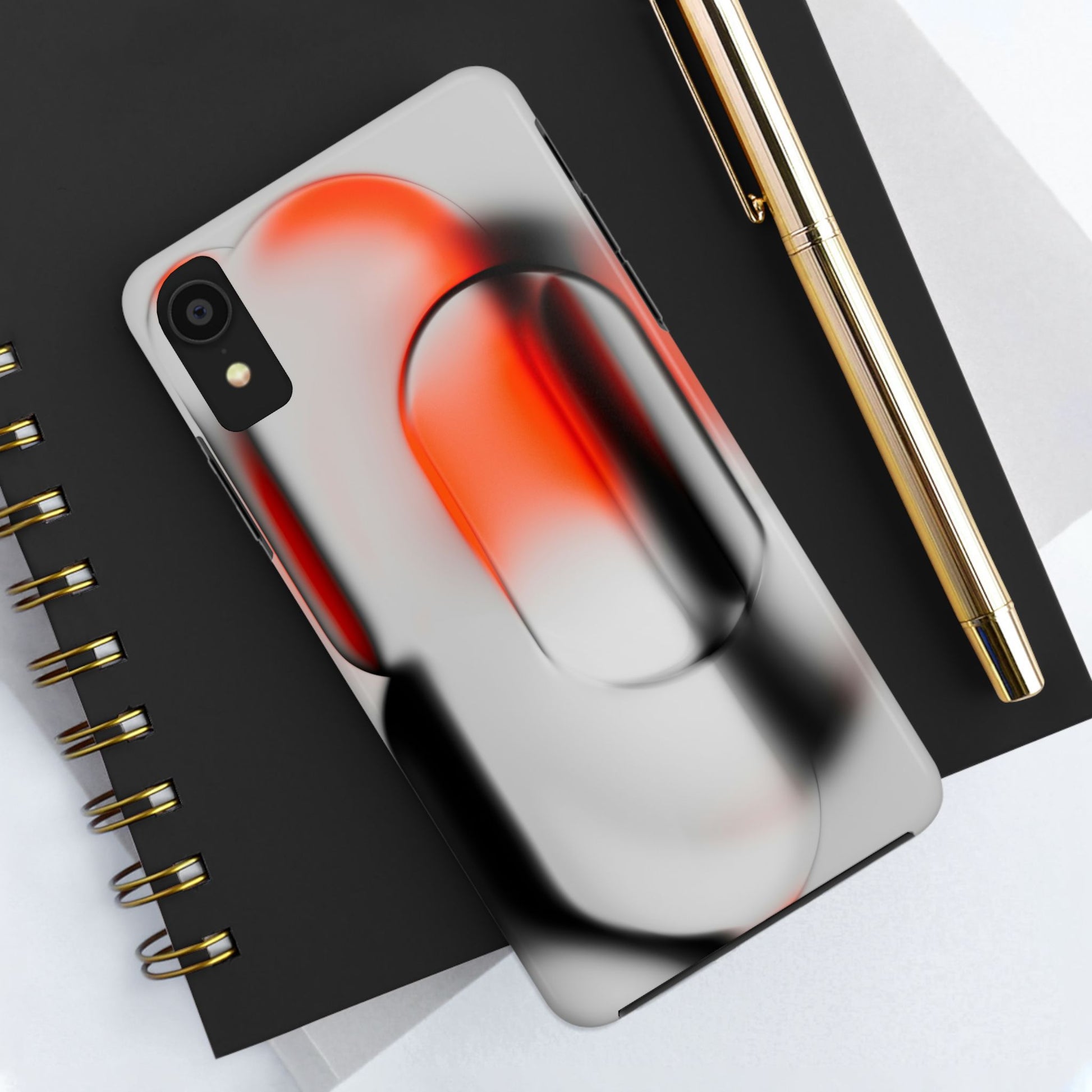 Sleek Abstract Red & Black Tough iPhone Case - CaseBud