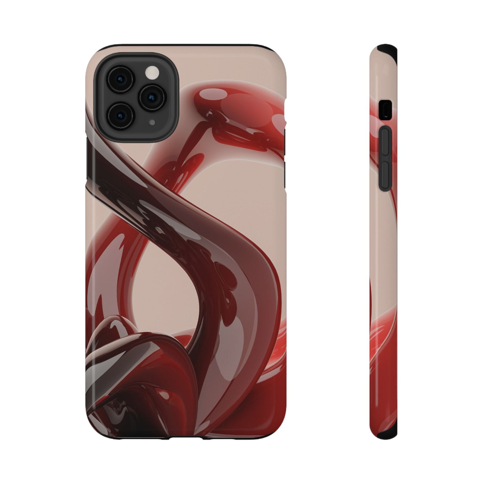 Sleek Red Minimalist Impact-Resistant iPhone Case - CaseBud
