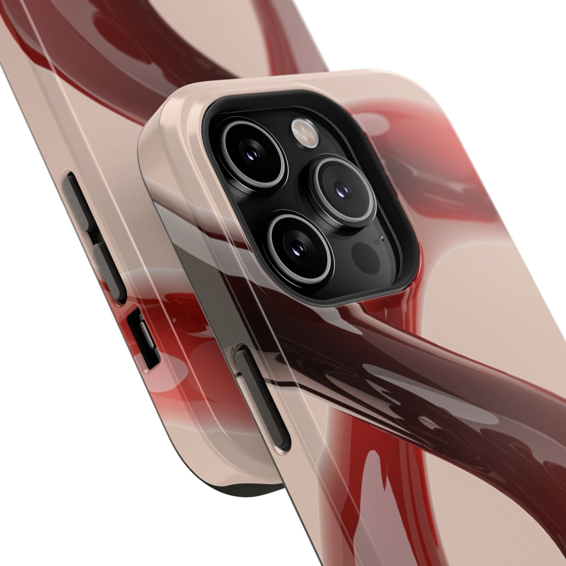 Sleek Red Minimalist Impact-Resistant iPhone Case - CaseBud