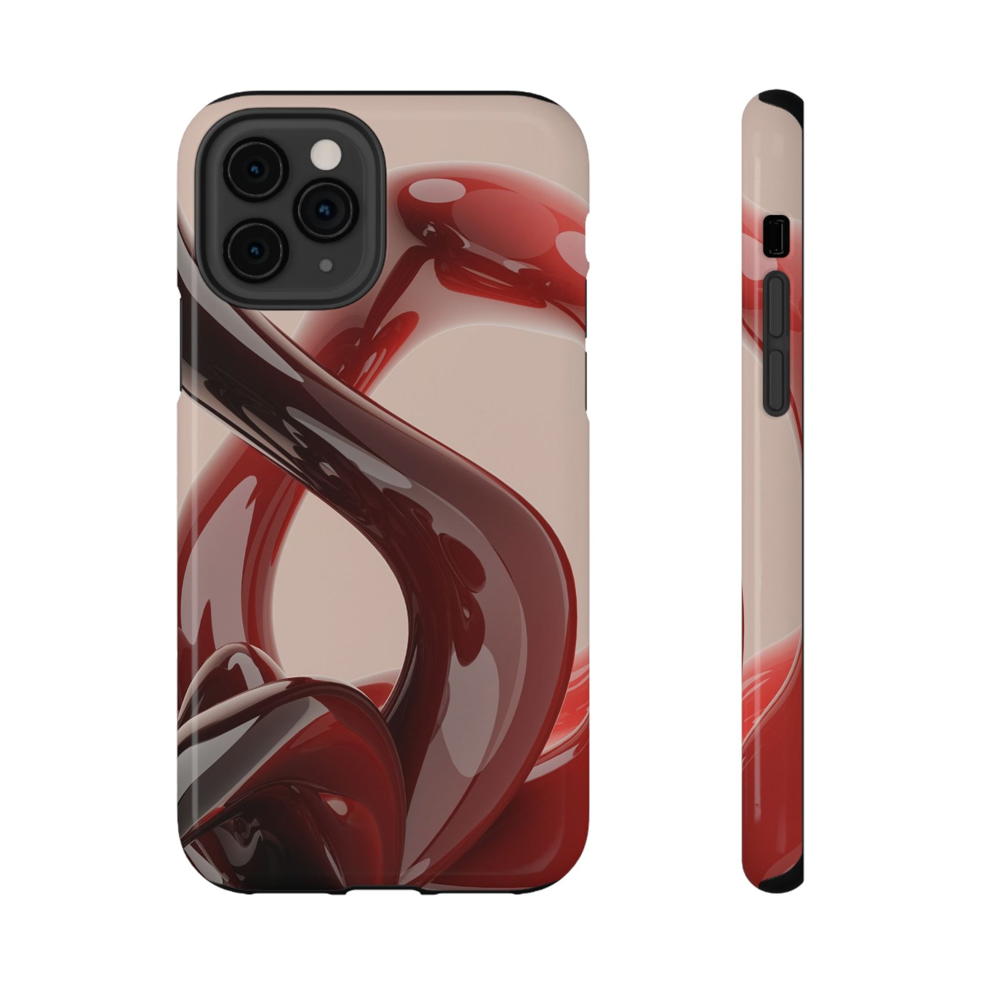Sleek Red Minimalist Impact-Resistant iPhone Case - CaseBud