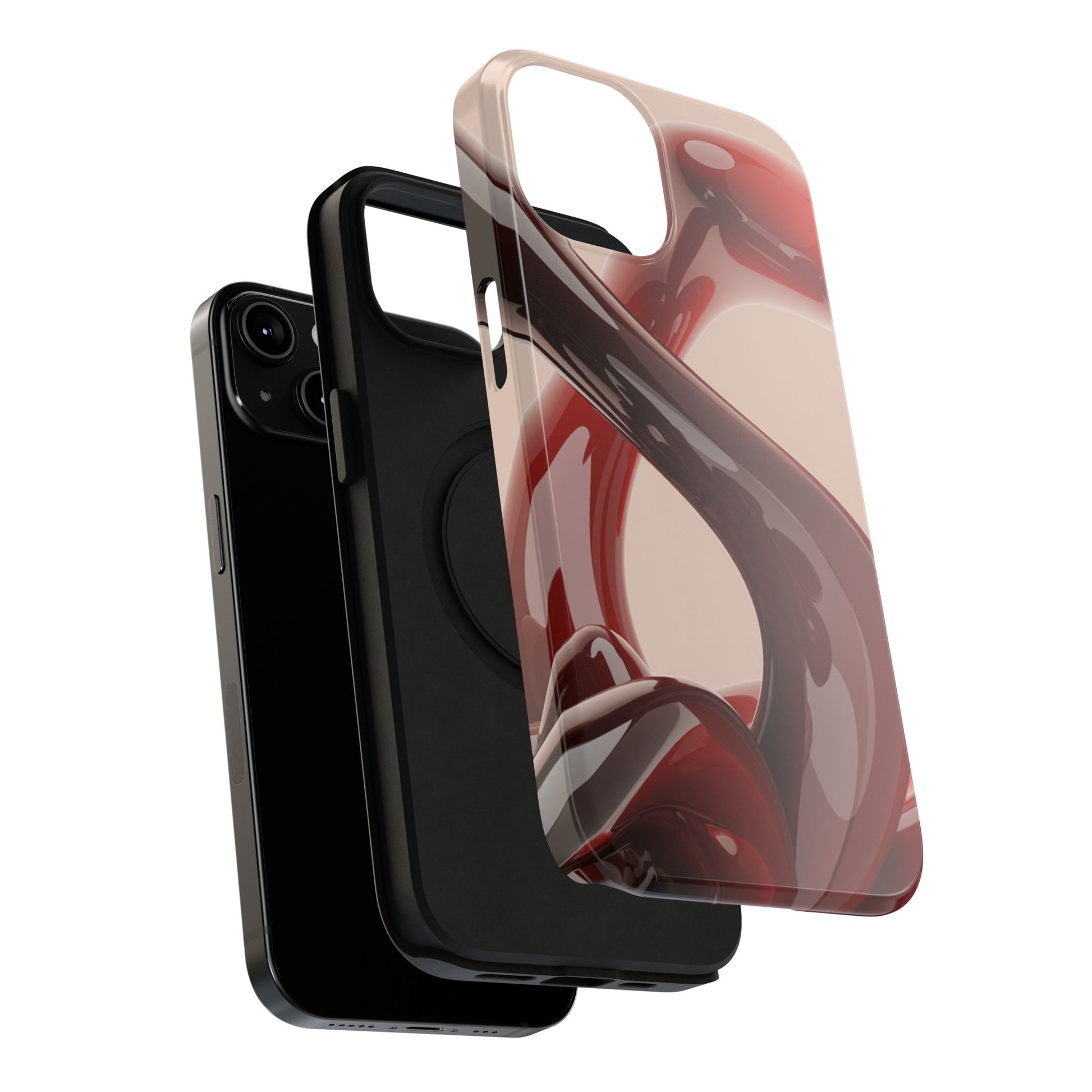 Sleek Red Minimalist Impact-Resistant iPhone Case - CaseBud