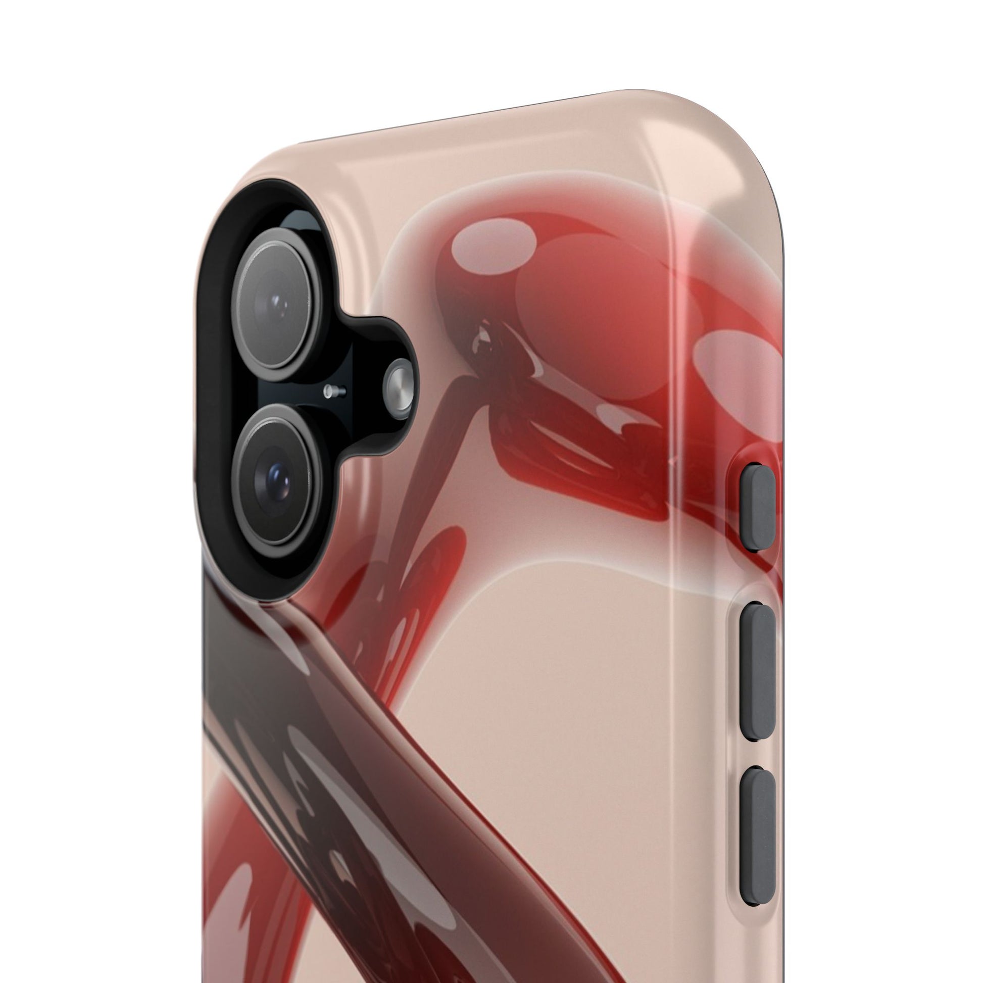 Sleek Red Minimalist Impact-Resistant iPhone Case - CaseBud