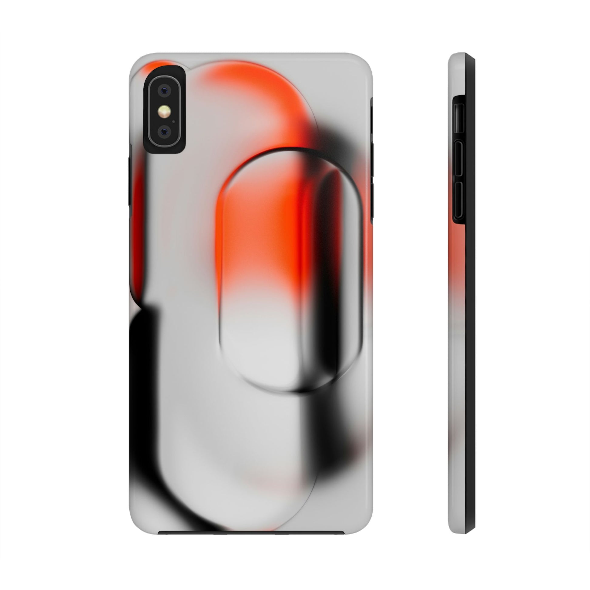 Sleek Abstract Red & Black Tough iPhone Case - CaseBud