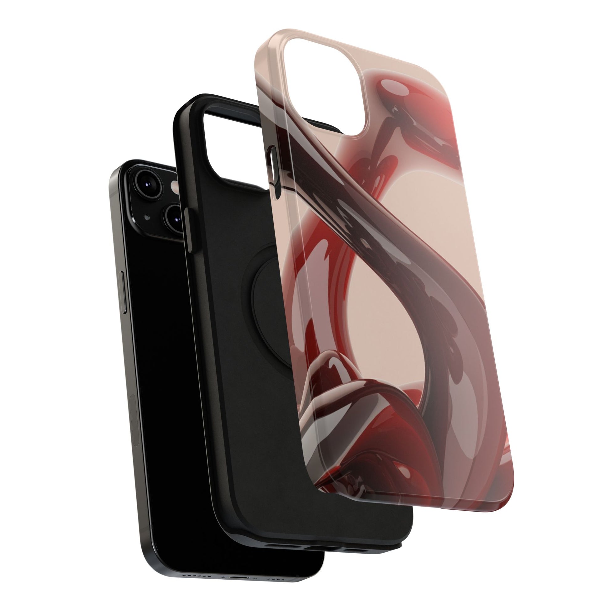 Sleek Red Minimalist Impact-Resistant iPhone Case - CaseBud