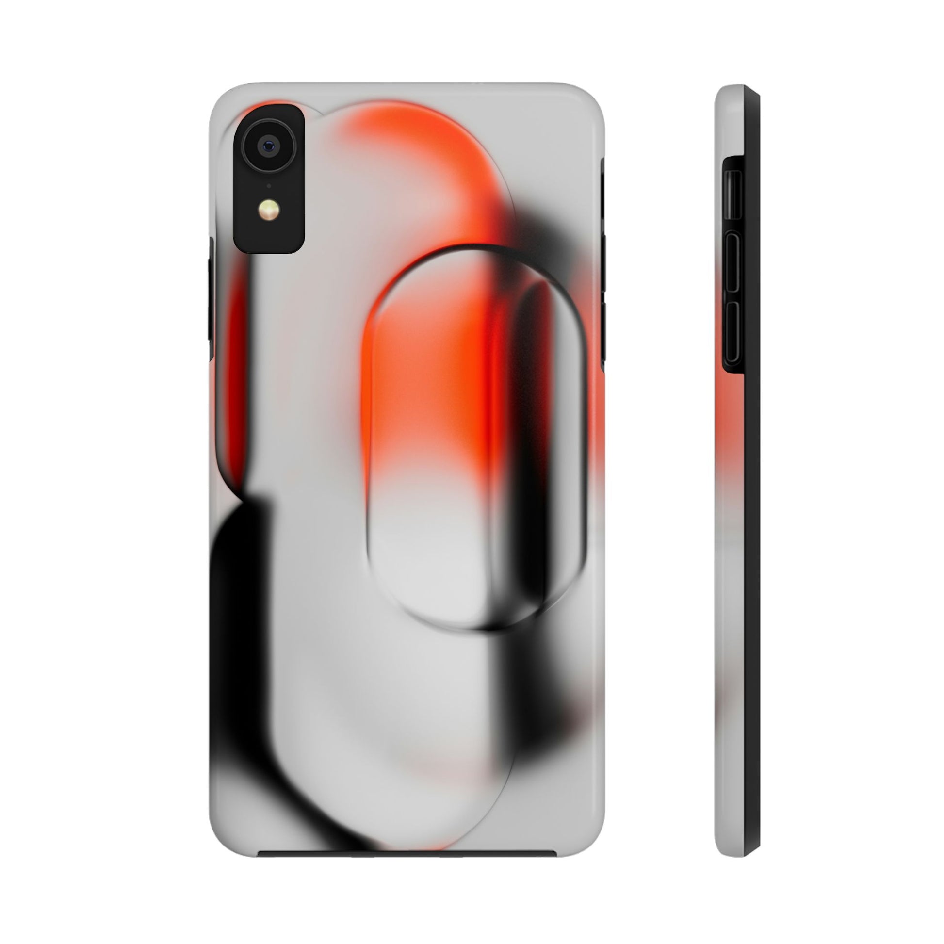 Sleek Abstract Red & Black Tough iPhone Case - CaseBud