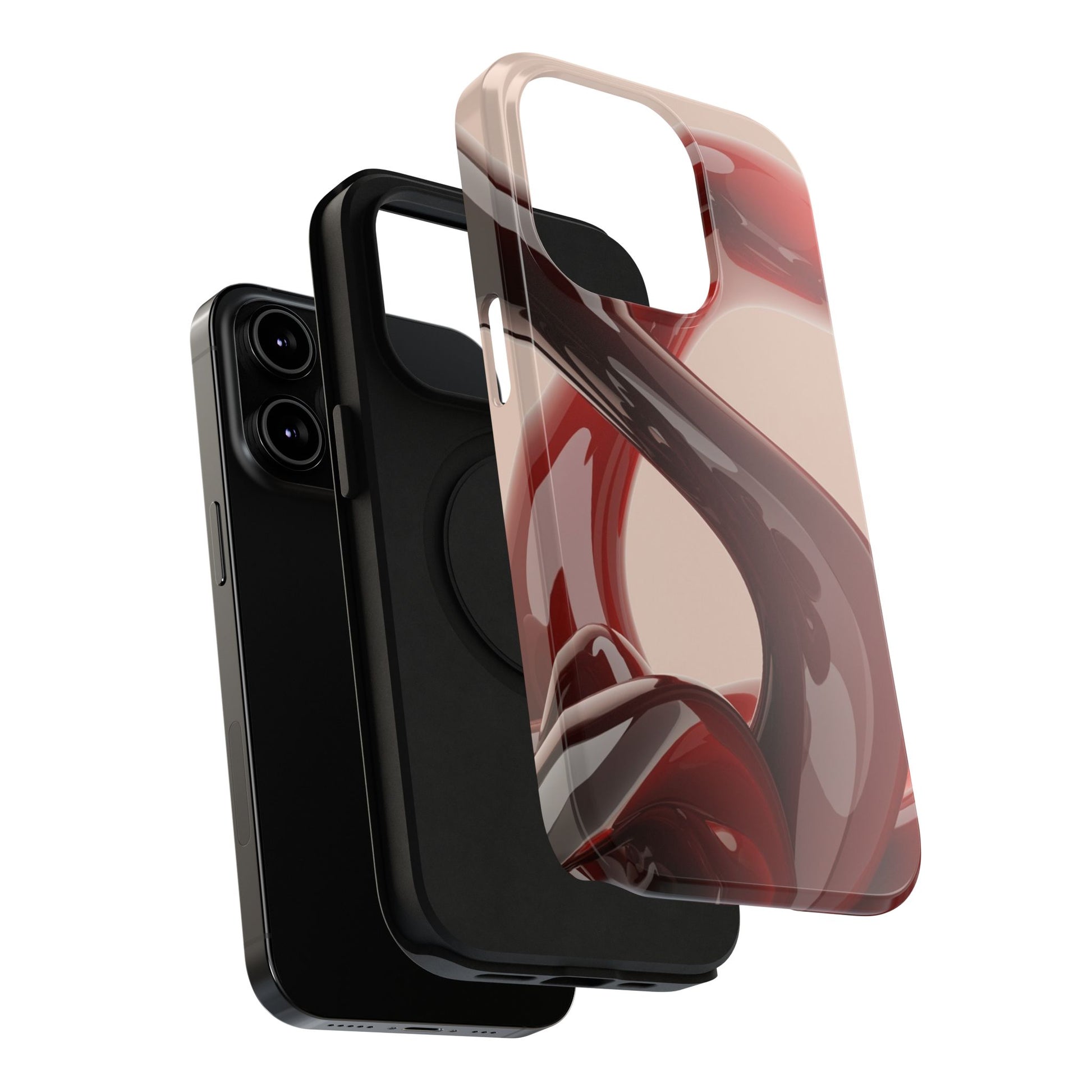 Sleek Red Minimalist Impact-Resistant iPhone Case - CaseBud
