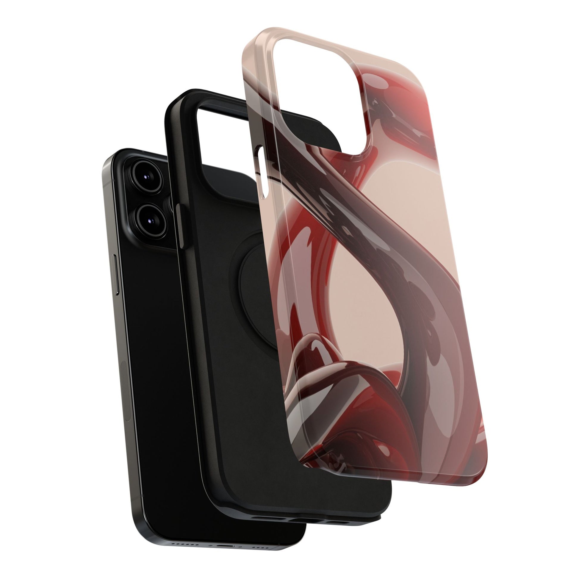 Sleek Red Minimalist Impact-Resistant iPhone Case - CaseBud