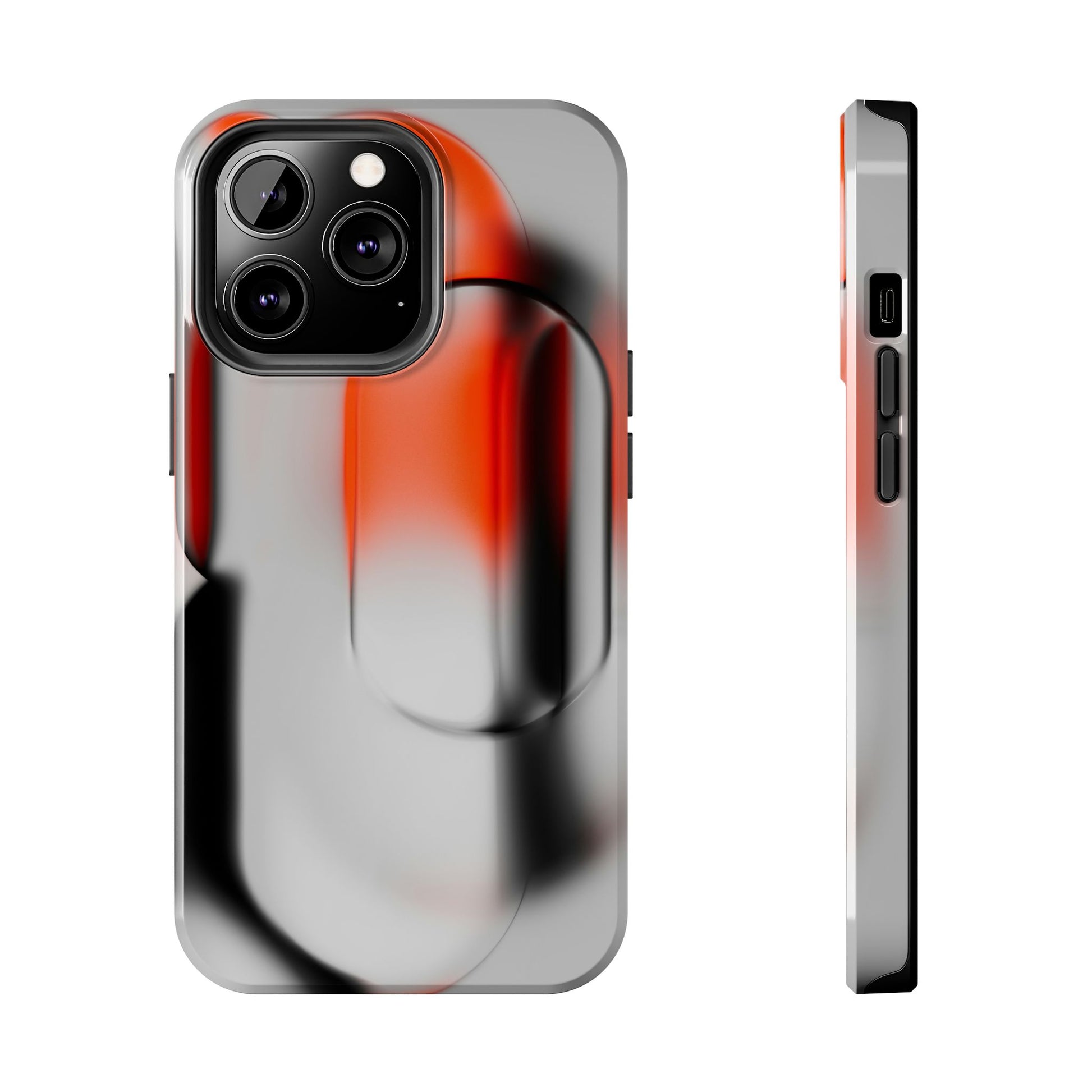 Sleek Abstract Red & Black Tough iPhone Case - CaseBud