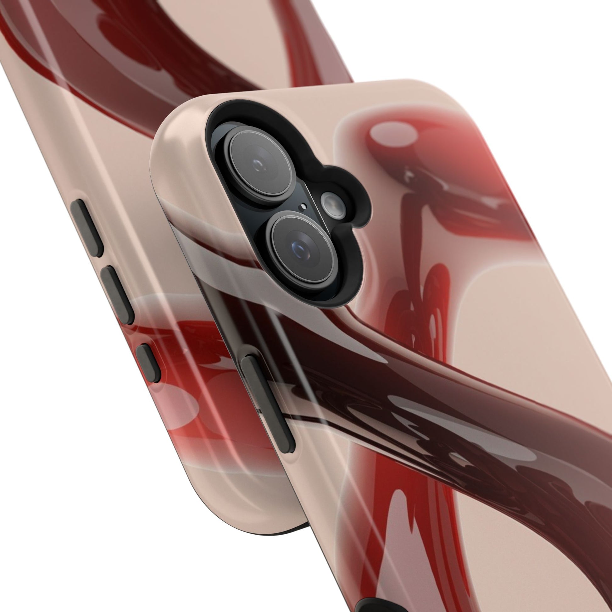 Sleek Red Minimalist Impact-Resistant iPhone Case - CaseBud
